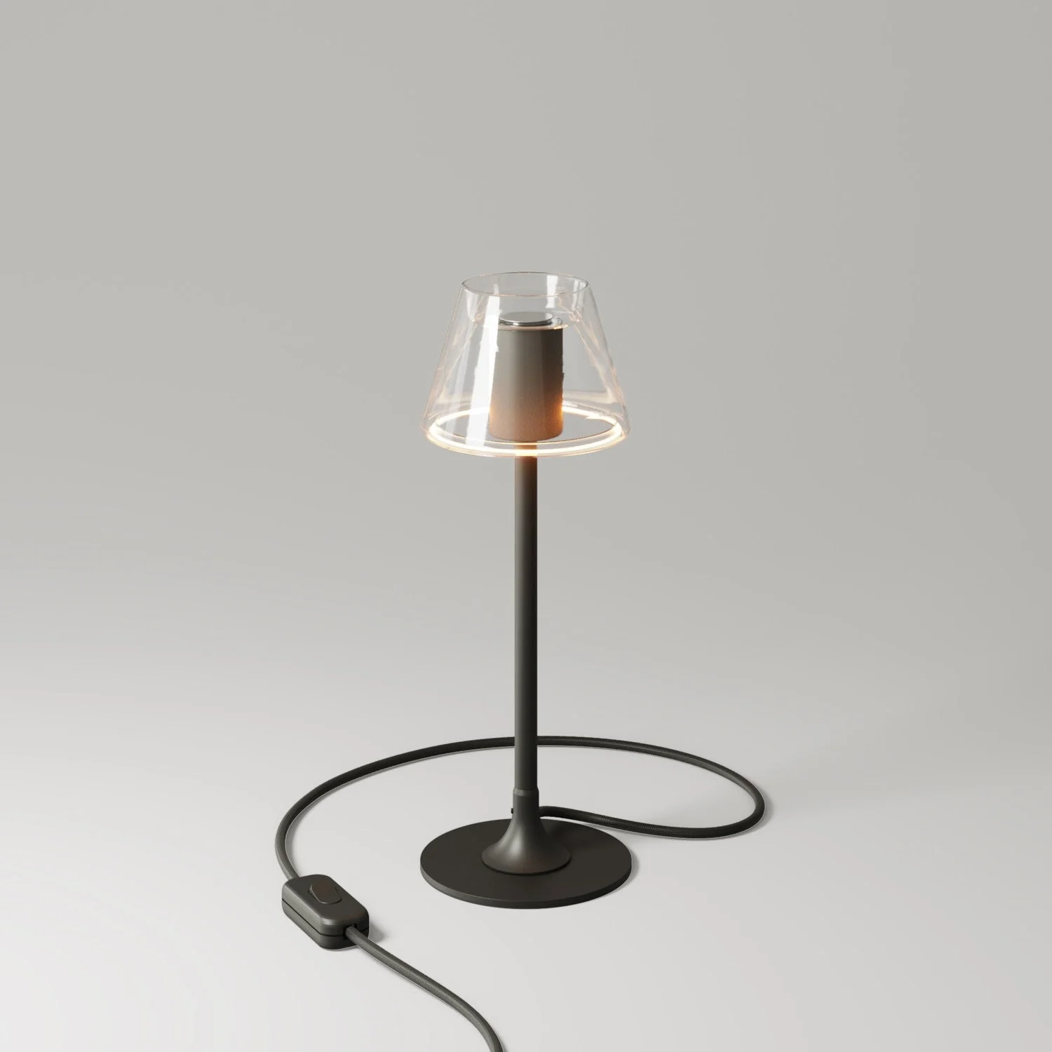 Lampada da tavolo MAG-Y G07 con base metallica tonda - Nero