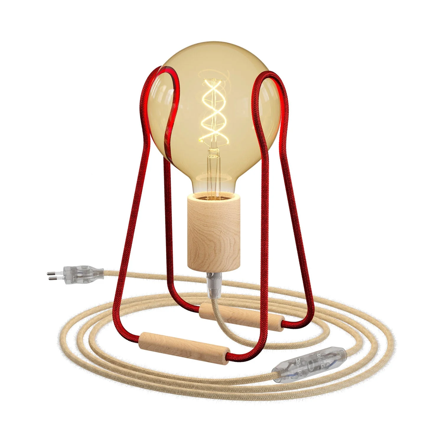 Lampada da tavolo Taché Wood - Rosso