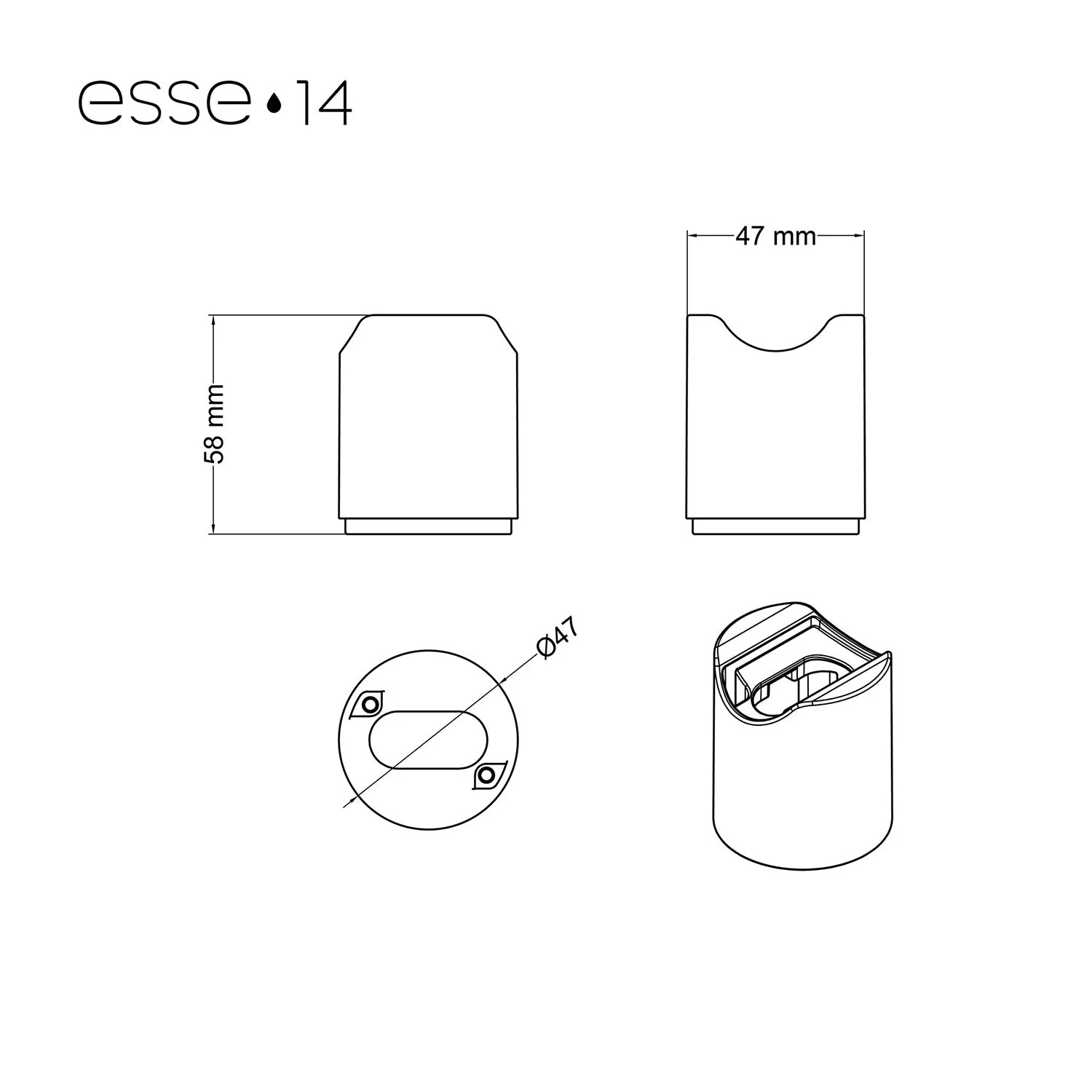 Lampada esse14 da parete o soffitto per lampadina LED S14d - Waterproof IP44 - Bianco - Image 7