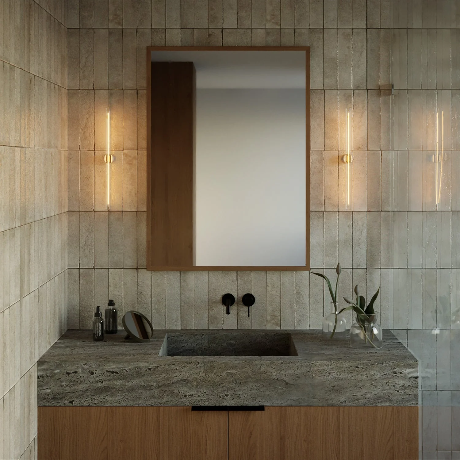 Lampada esse14 da parete o soffitto per lampadina LED S14d - Waterproof IP44 - Effetto White marble - Image 2