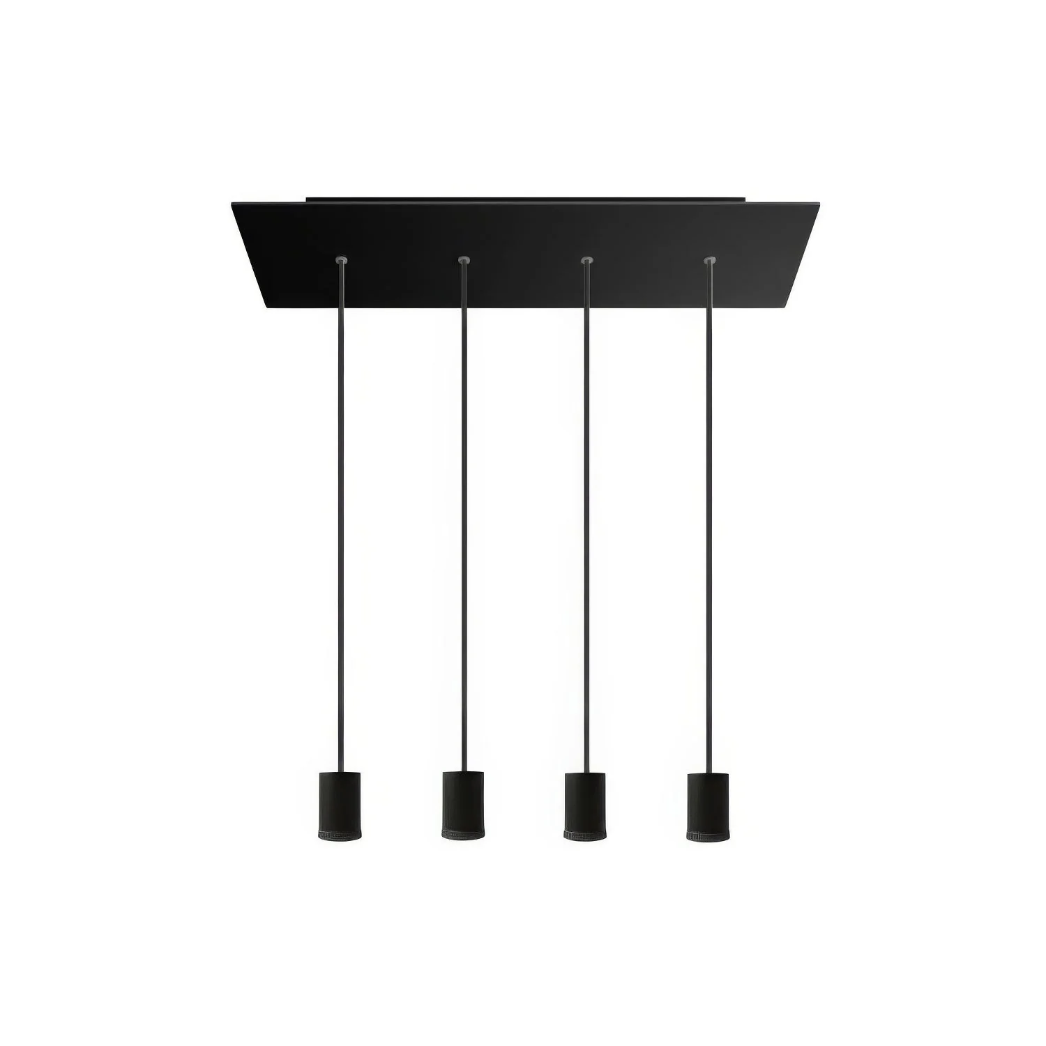 Lampada faretto a sospensione 4 cadute GU1d0 con XXL Rose-One rettangolare 675 mm - Nero