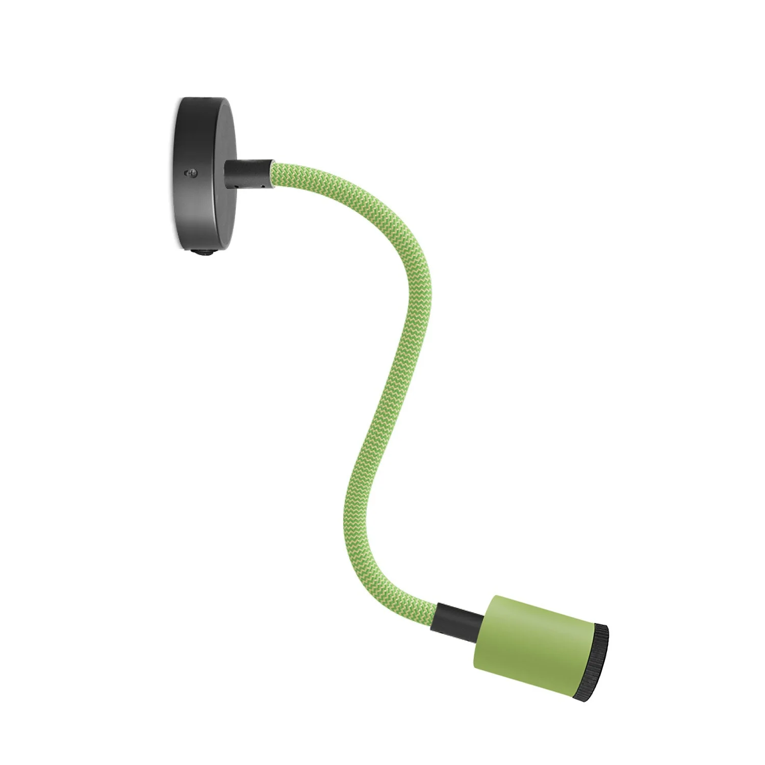 Lampada Fermaluce Flex 30 Pastel con mini rosone con interruttore e mini faretto GU1d0 - Verde prato