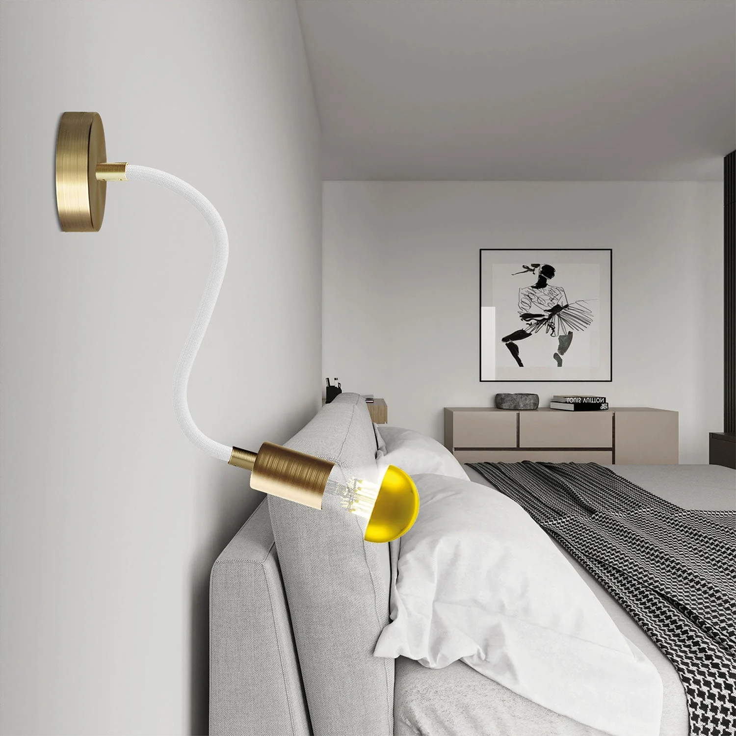 Lampada Flex 30 con lampadina Goccia - Bronzo satinato - Image 2