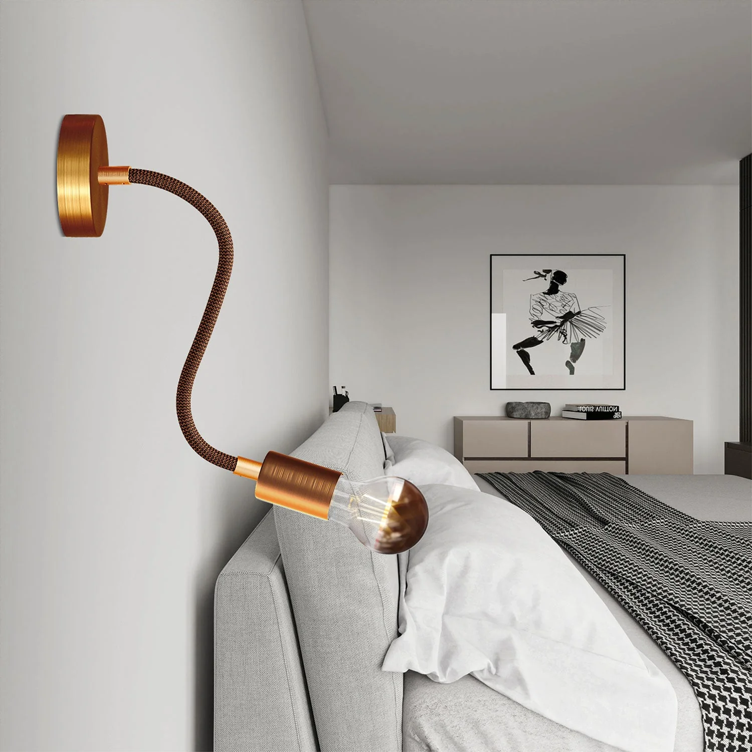 Lampada Flex 30 con lampadina Goccia - Rame satinato - Image 2