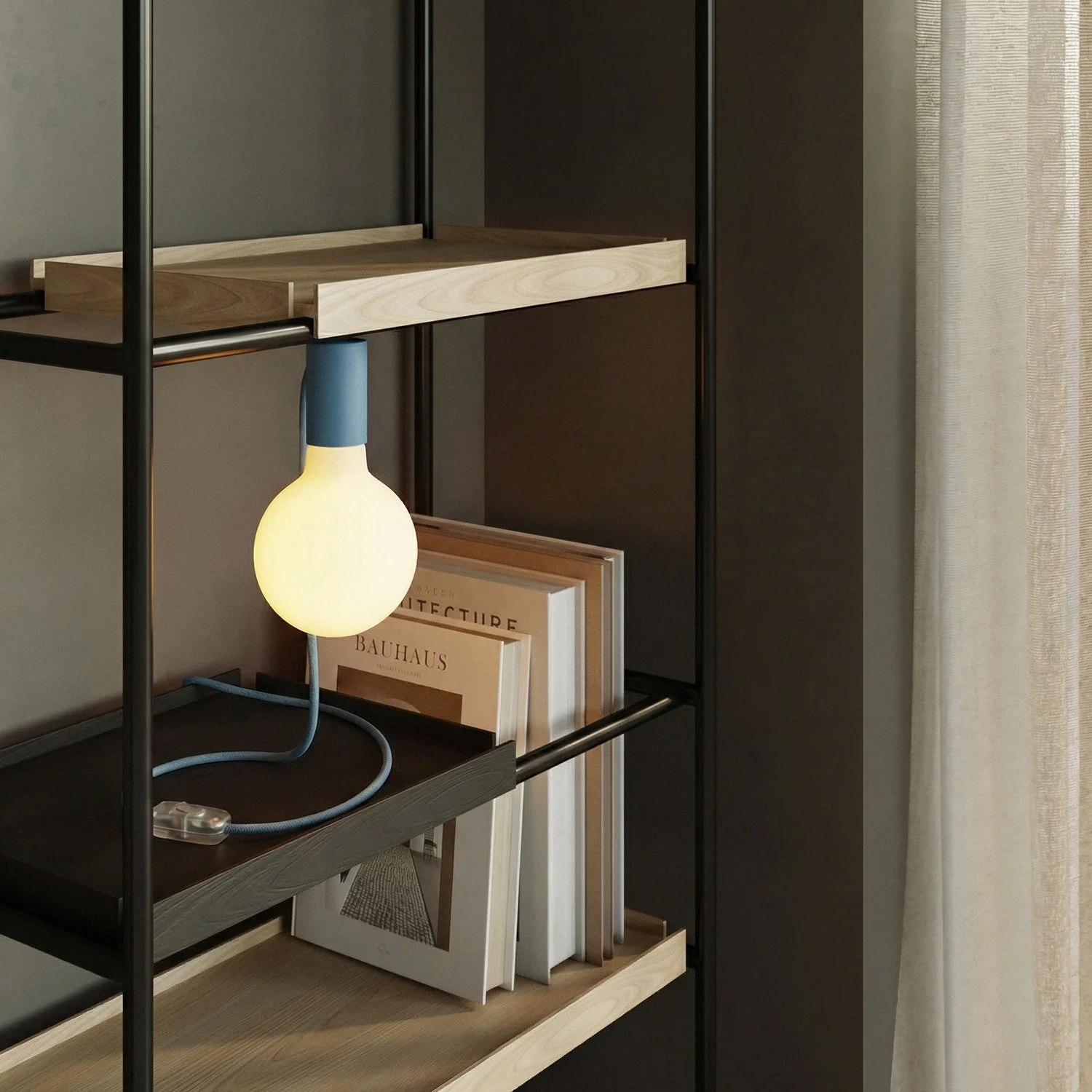 Lampada magnetica plug-in con attacco E27 e spina UK - Blu - Image 2
