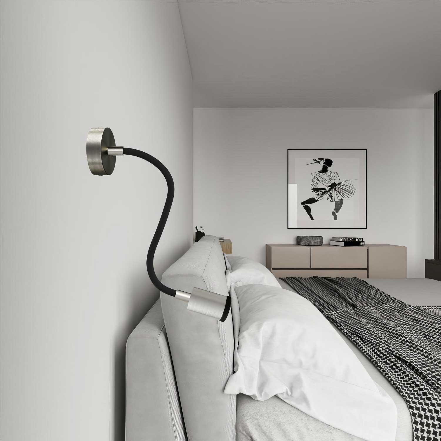Lampada Mini faretto SPOTLIGHT GU1d0 Flex 30 da parete e soffitto - Titanio satinato - Image 2
