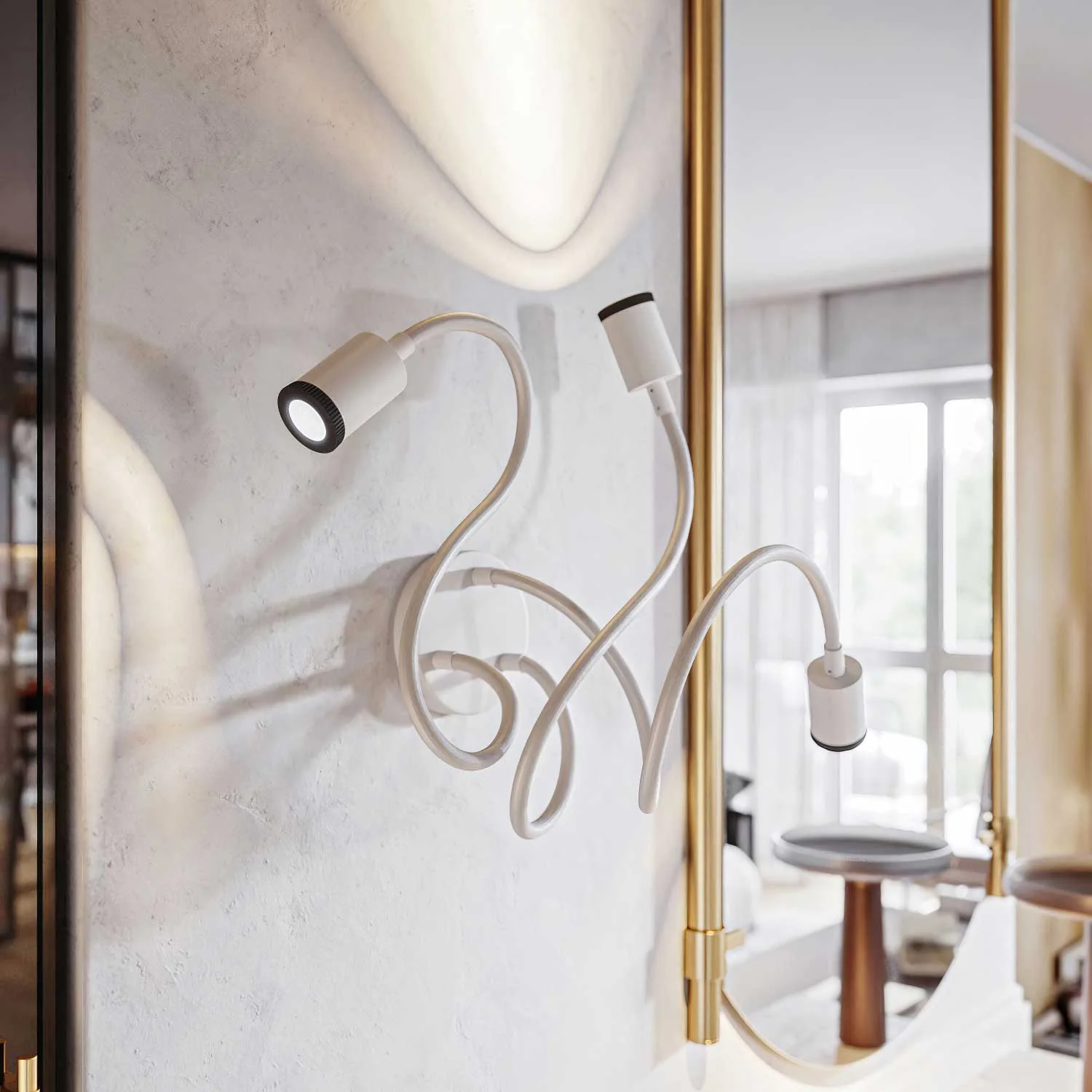Lampada Mini faretto SPOTLIGHT GU1d0 Flex 60 da parete e soffitto - Bianco opaco - Image 3