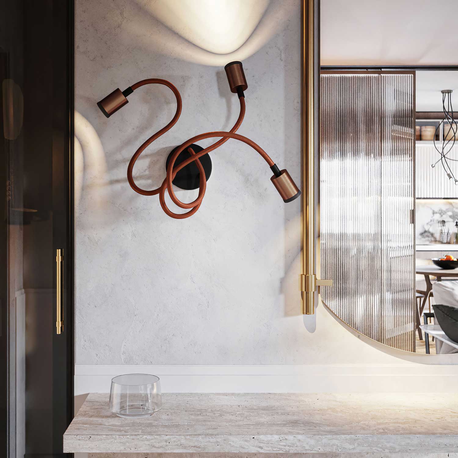 Lampada Mini faretto SPOTLIGHT GU1d0 Flex 60 da parete e soffitto - Rame satinato - Image 2