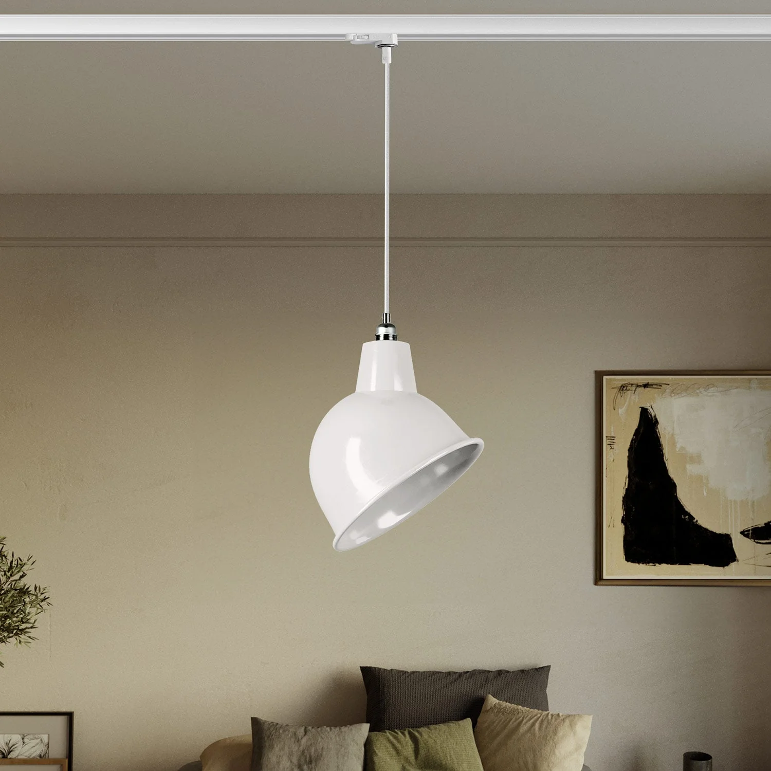 Lampada per binario con paralume Broadway - Bianco - Image 2