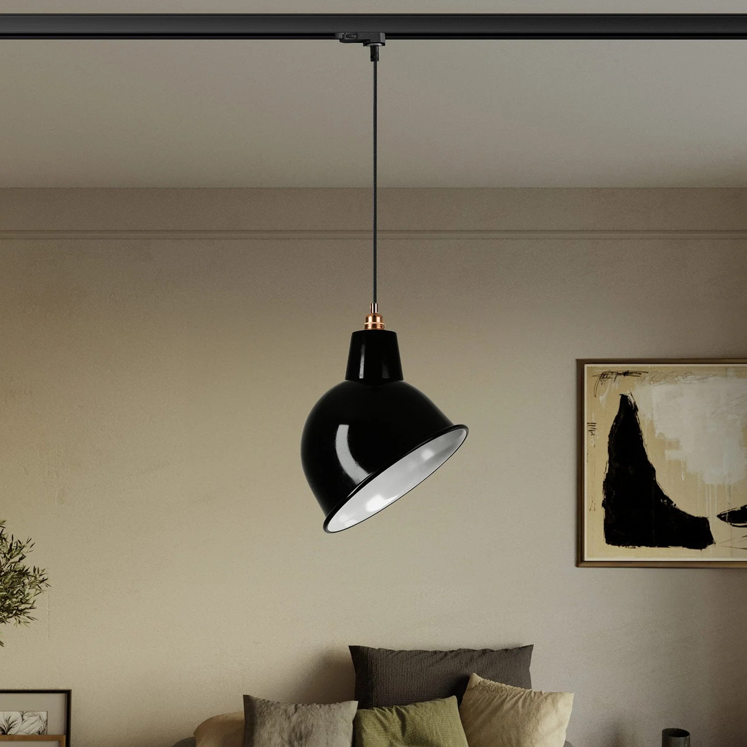 Lampada per binario con paralume Broadway - Nero - Image 2