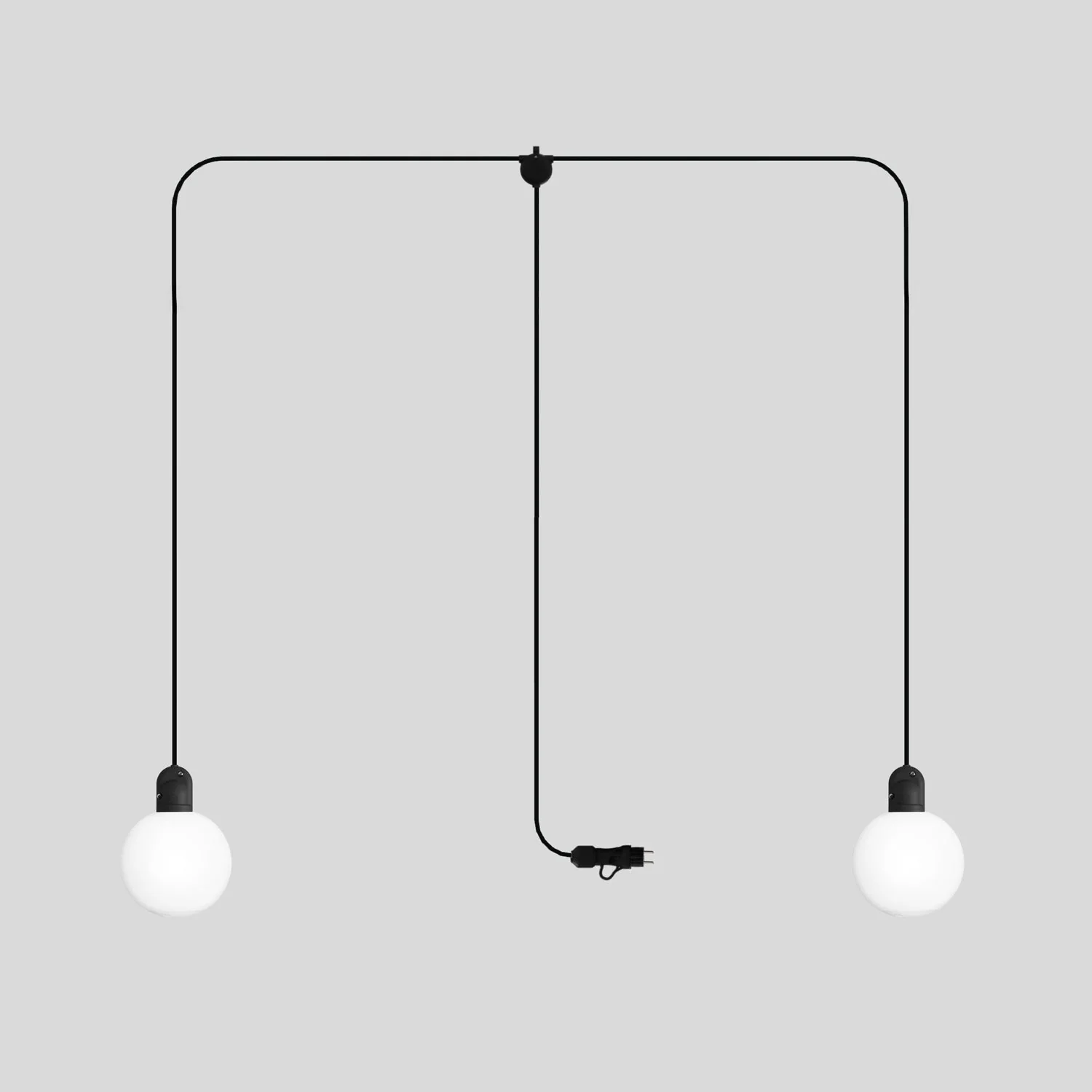 Lampada plug-in da esterno Modulair IP65 a 2 cadute con paralumi infrangibili Unbreak-a-Ball e cavo SM04