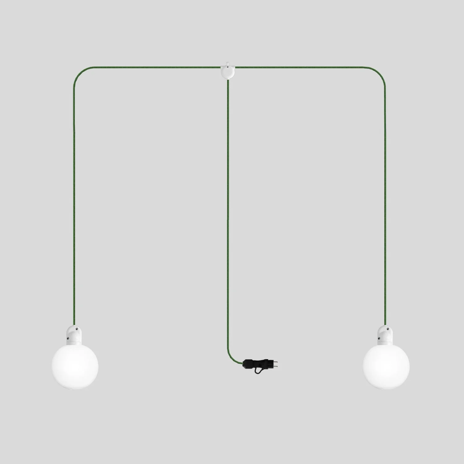 Lampada plug-in da esterno Modulair IP65 a 2 cadute con paralumi infrangibili Unbreak-a-Ball e cavo SX08