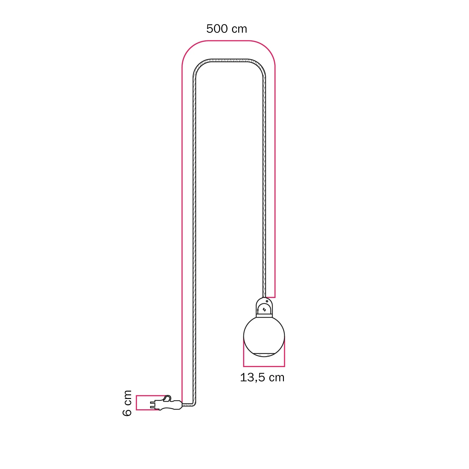 Lampada plug-in da esterno Modulair IP65 con paralume infrangibile Unbreak-a-Ball e cavo SM09 - Image 5