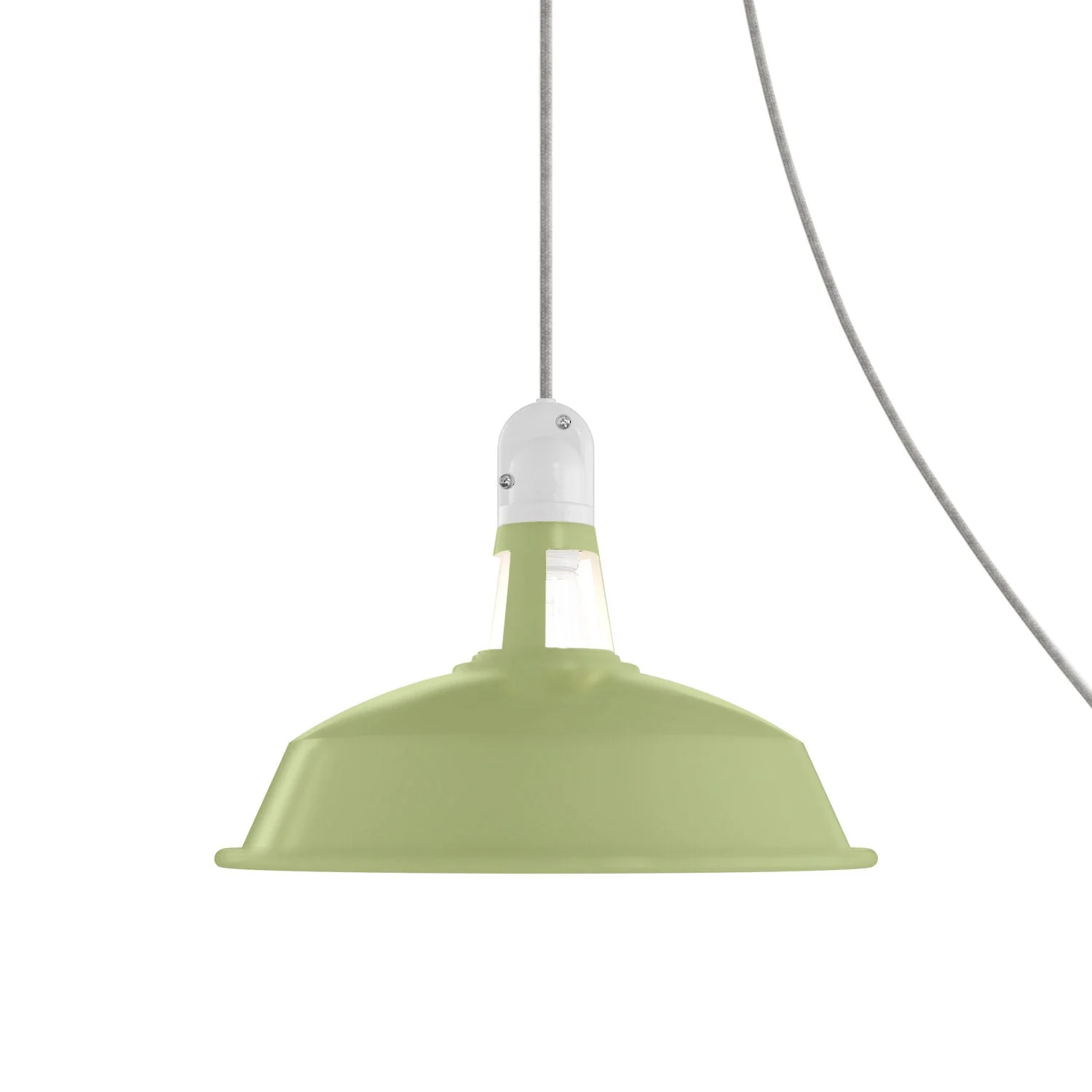 Lampada portatile da esterno Snake con paralume Harbour, 5 m cavo tessile, portalampada IP65 waterproof - Verde prato