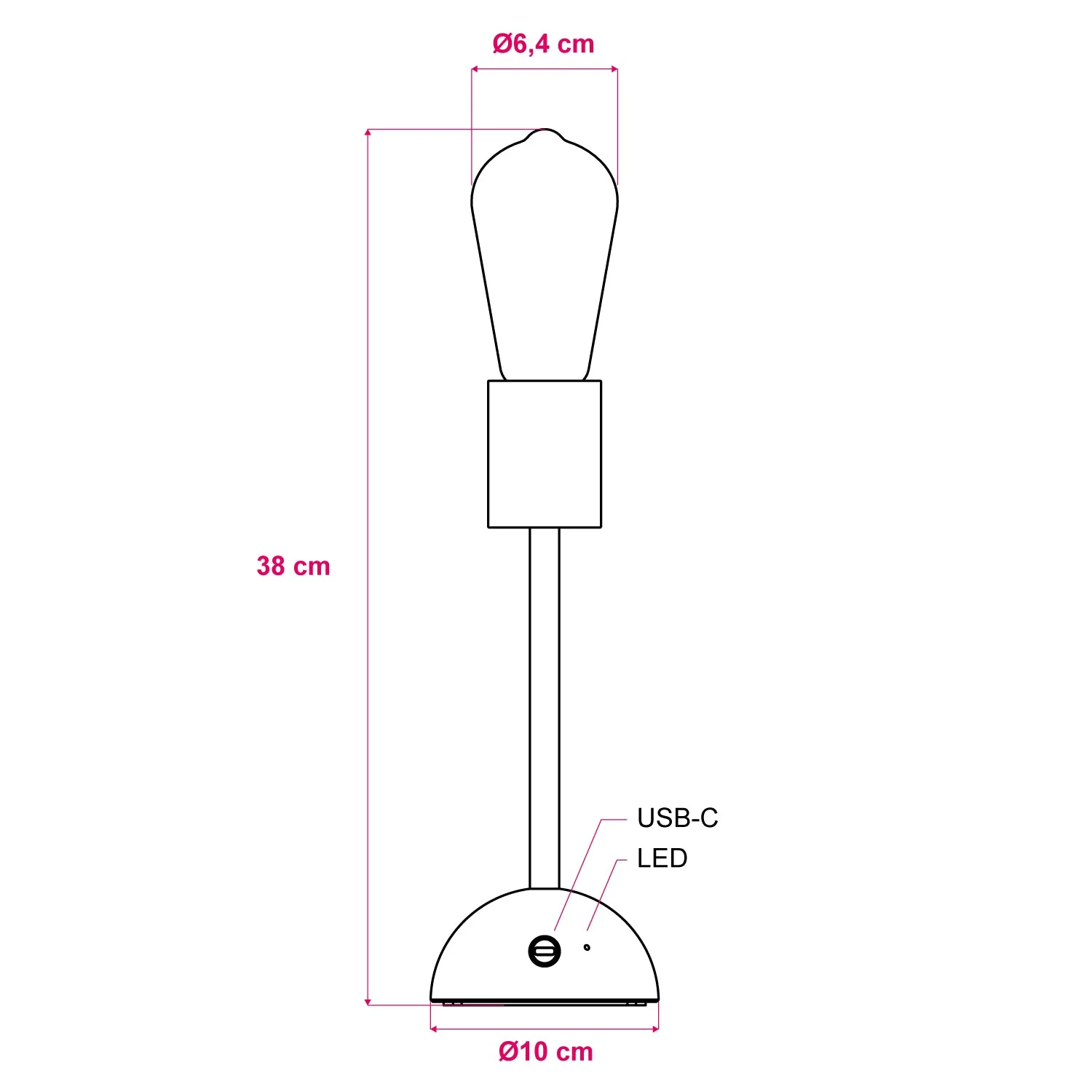 Lampada portatile e ricaricabile Cabless02 con lampadina Edison dorata - Neutro - Image 6