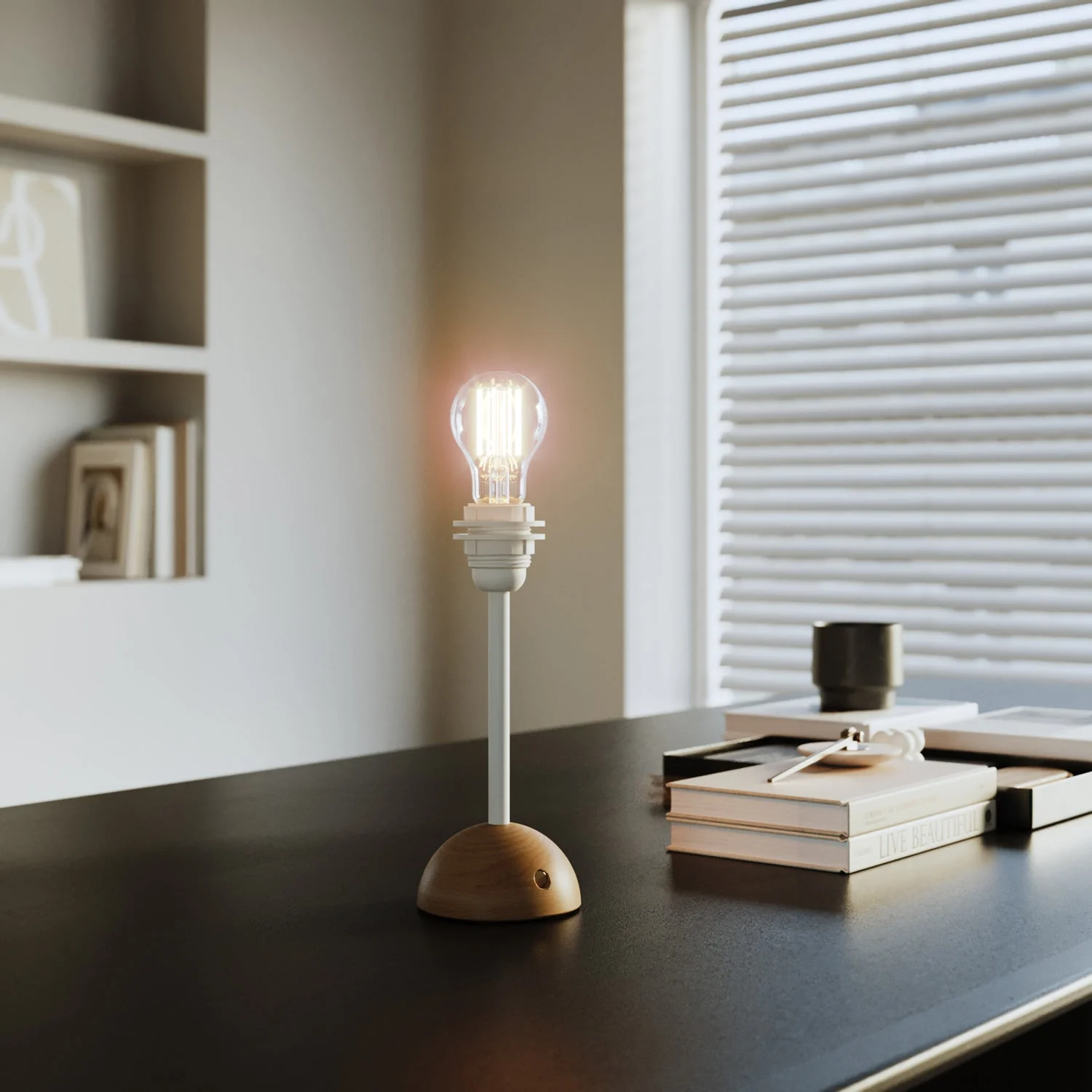 Lampada portatile e ricaricabile Cabless12 con lampadina a goccia e predisposizione per paralume - Neutro - Image 4