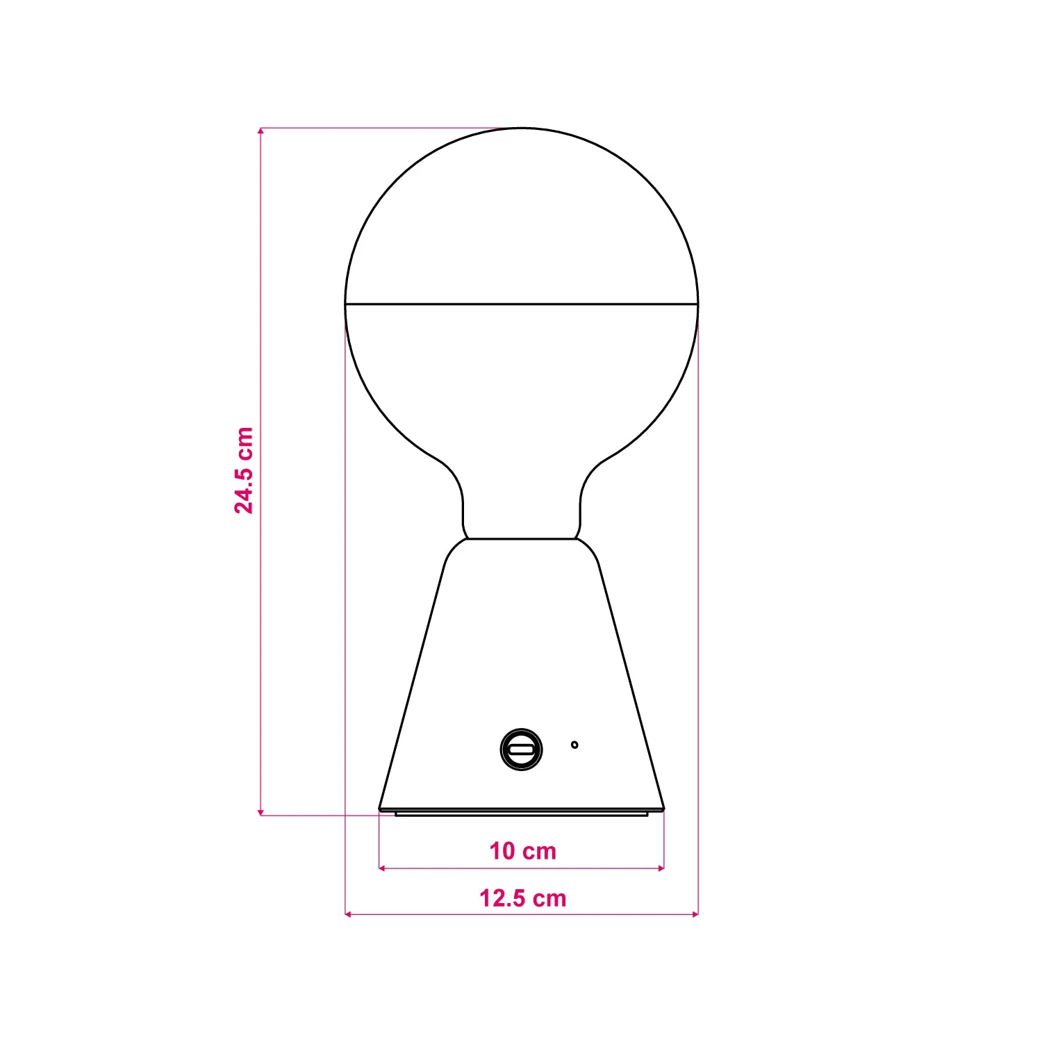 Lampada portatile ricaricabile Cabless01 con lampadina globo mezza sfera argento - Nero - Image 7