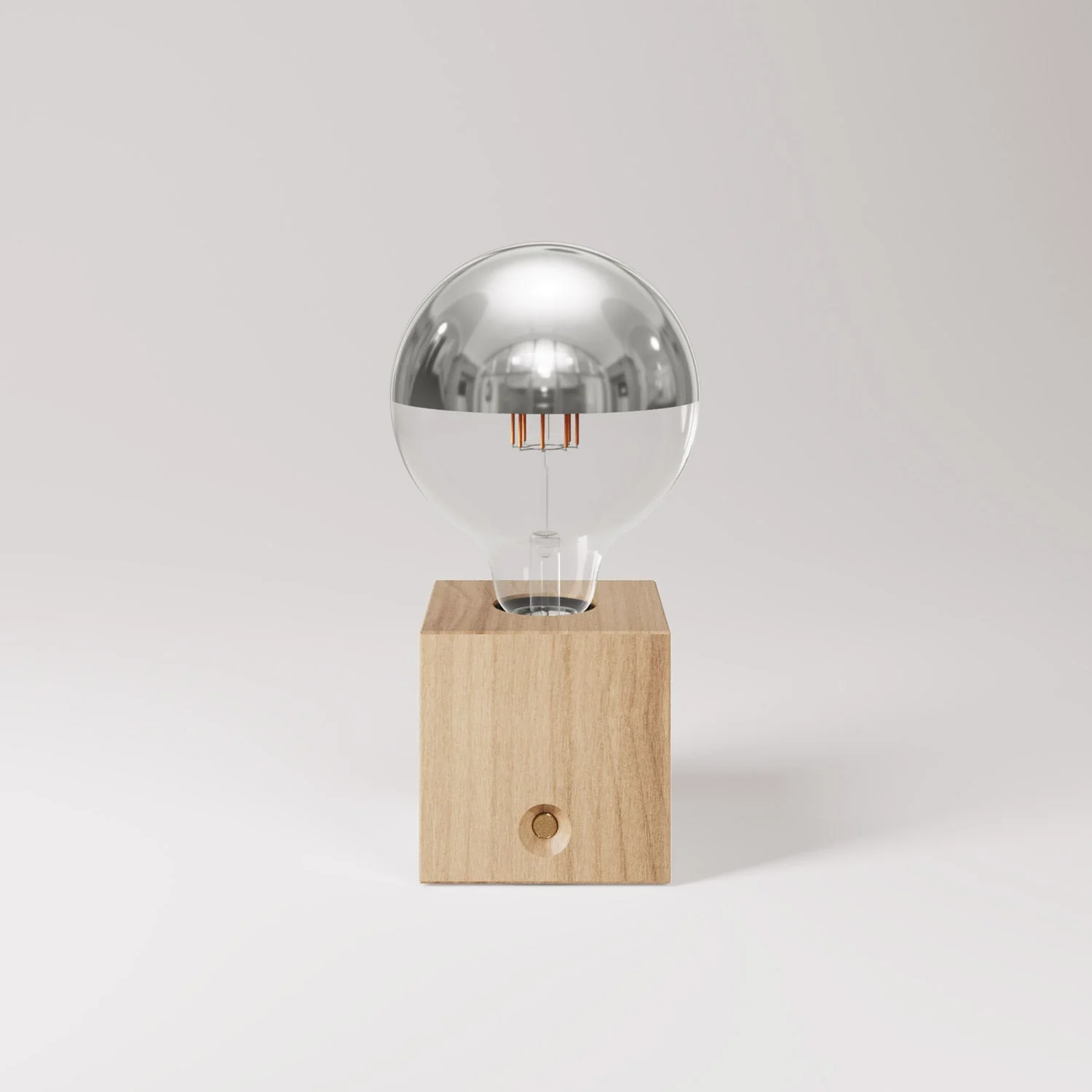 Lampada portatile ricaricabile Cabless03 con lampadina globo mezza sfera argento - Neutro