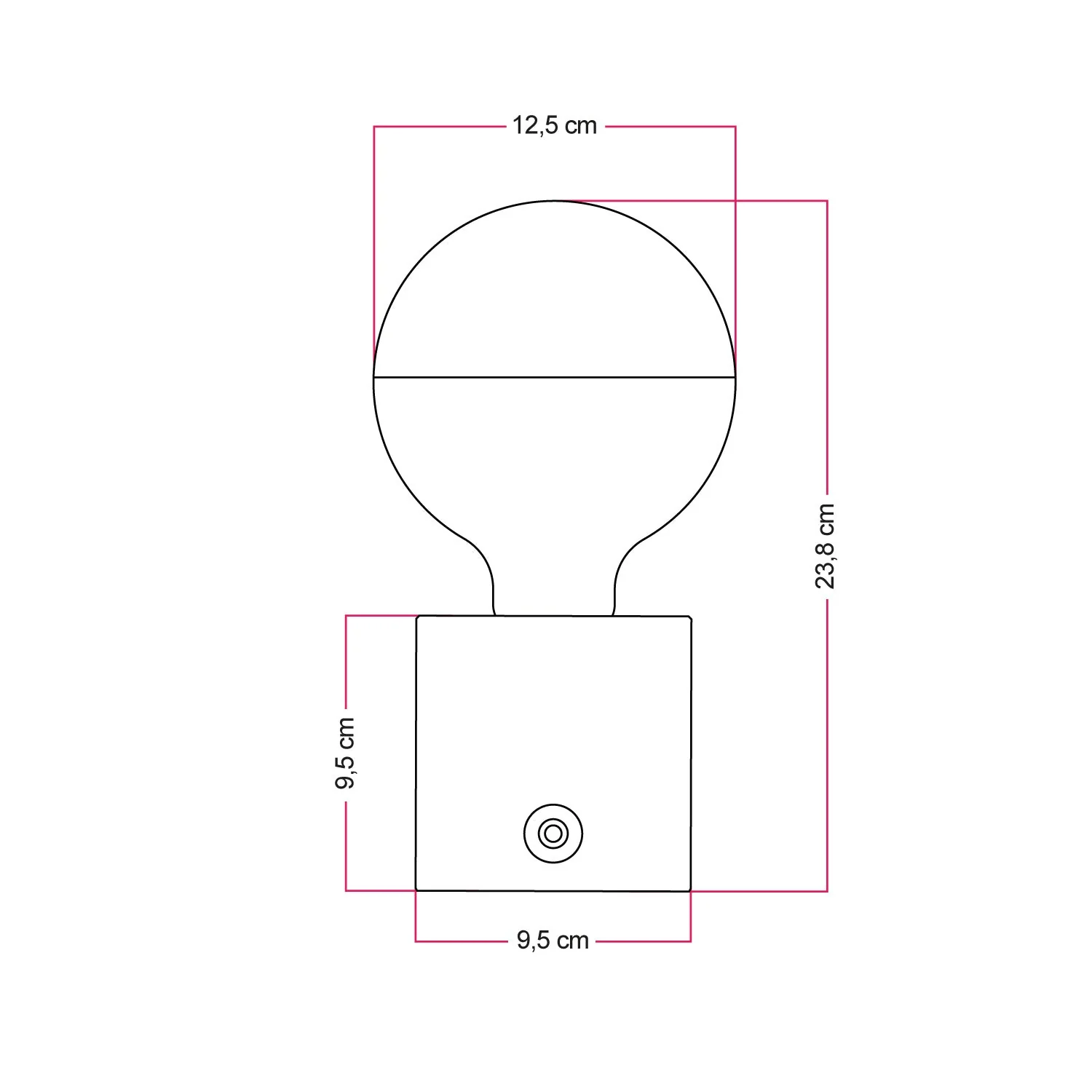 Lampada portatile ricaricabile Cabless03 con lampadina globo mezza sfera argento - Neutro - Image 5