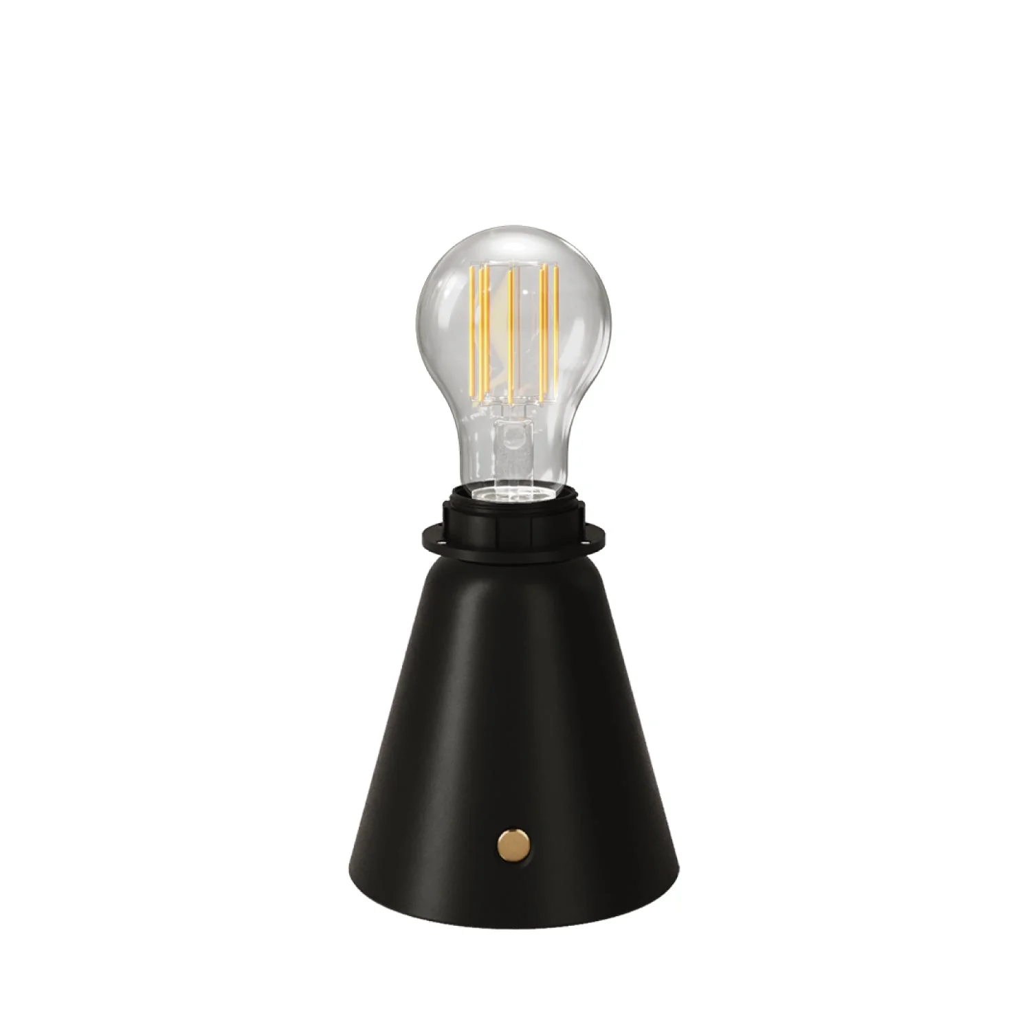 Lampada portatile ricaricabile Cabless11 con lampadina a goccia e predisposizione per paralume - Nero