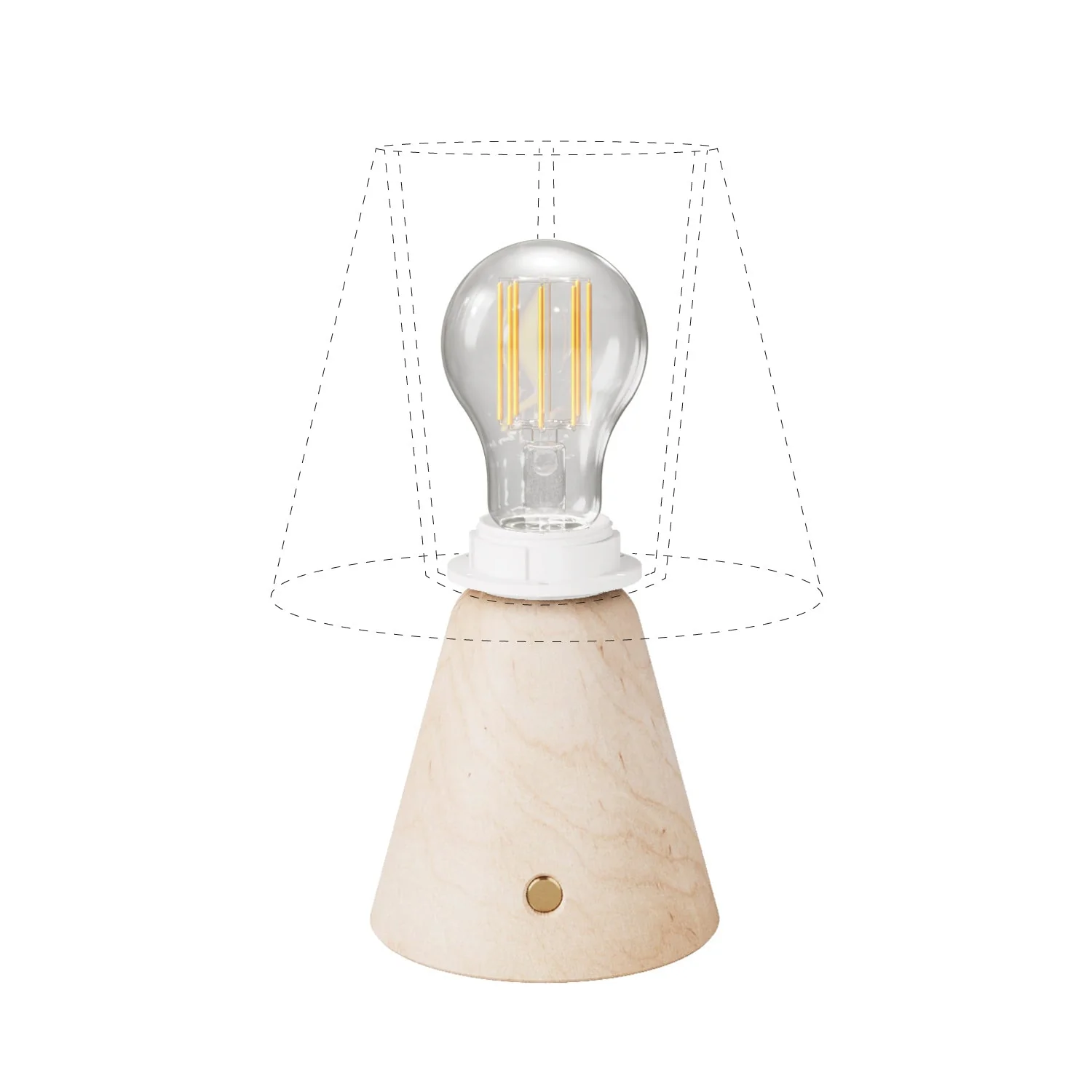 Lampada portatile ricaricabile Cabless11 con lampadina a goccia e predisposizione per paralume - Neutro - Image 2