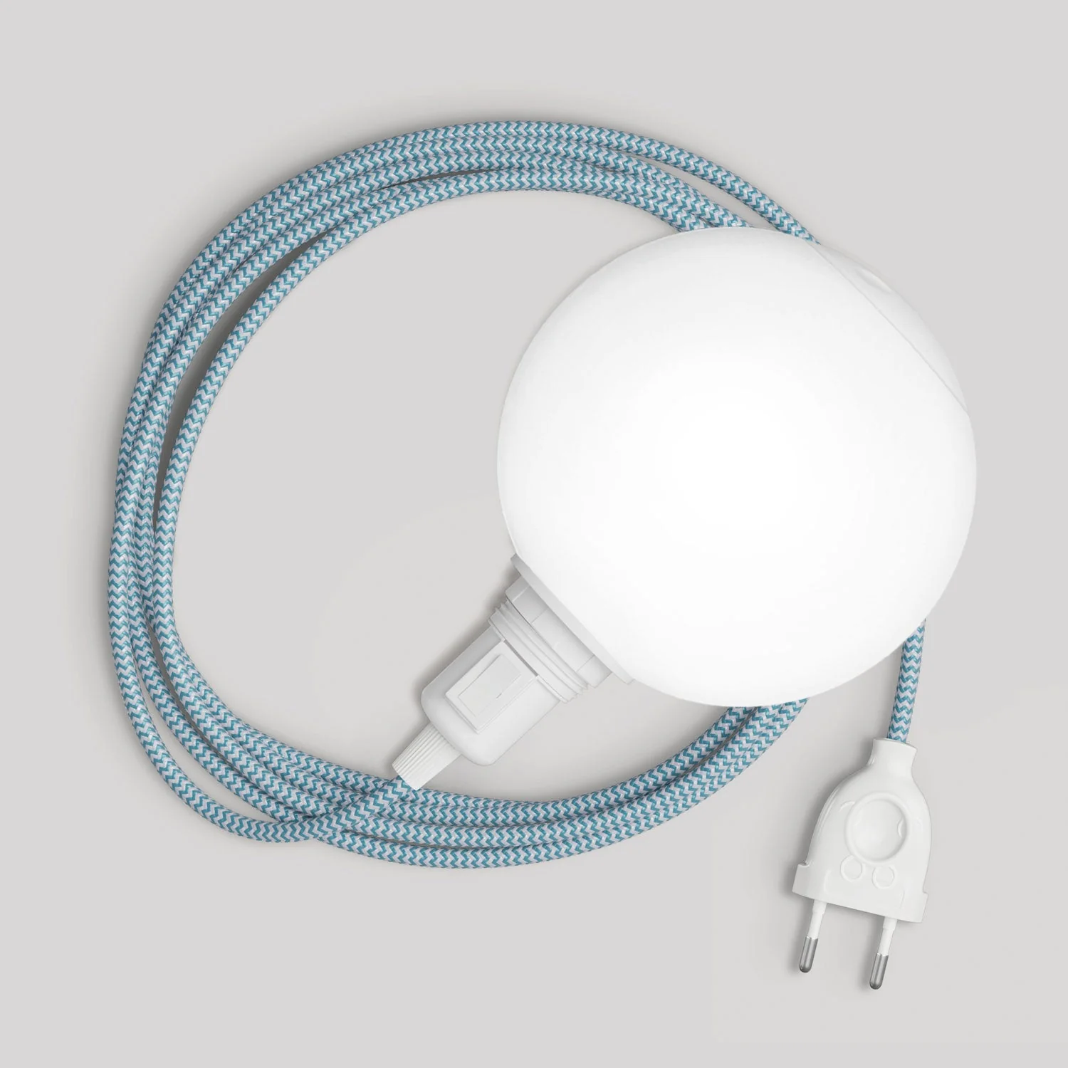 Lampada portatile Snake con interruttore sul portalampada, spina, paralume infrangibile Unbreak-a-Ball e cavo RZ11