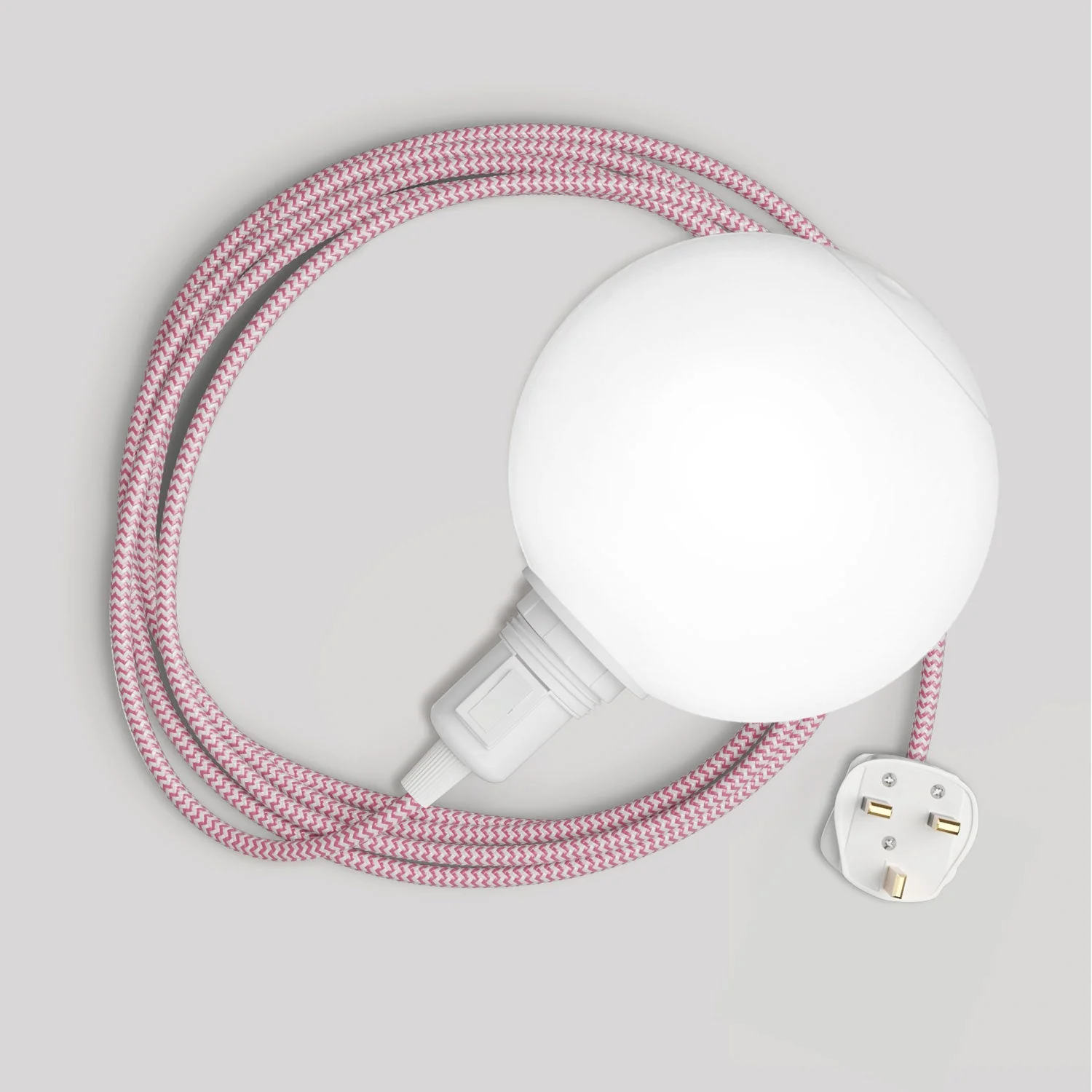Lampada portatile Snake con interruttore sul portalampada, spina UK, paralume infrangibile Unbreak-a-Ball e cavo RZ08