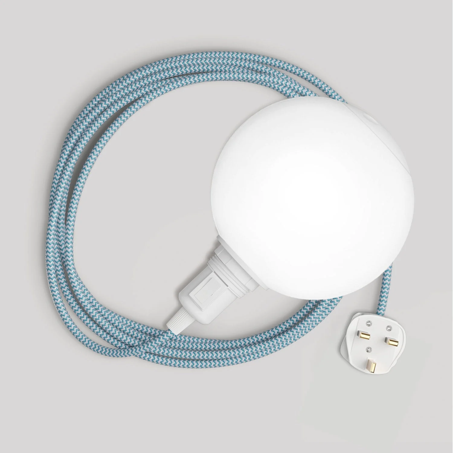 Lampada portatile Snake con interruttore sul portalampada, spina UK, paralume infrangibile Unbreak-a-Ball e cavo RZ11