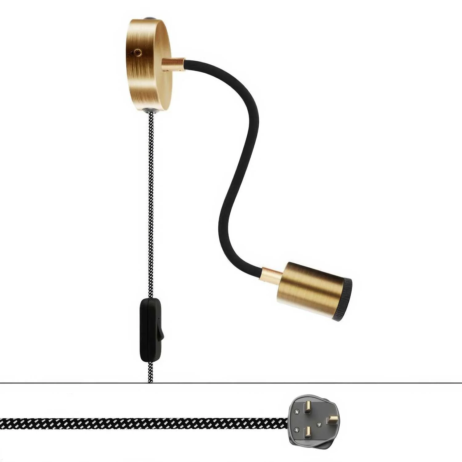 Lampada Spostaluce Flex 30 snodabile con faretto GU1d0 e spina UK - Bronzo satinato