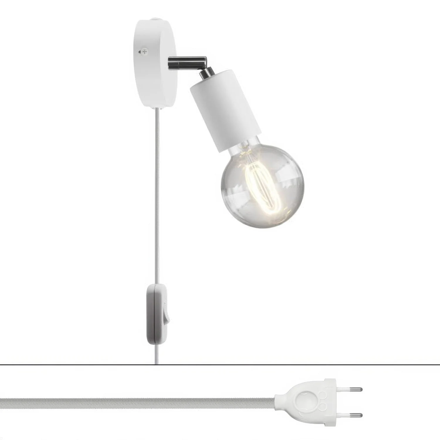 Lampada Spostaluce Snodo orientabile in metallo - Bianco