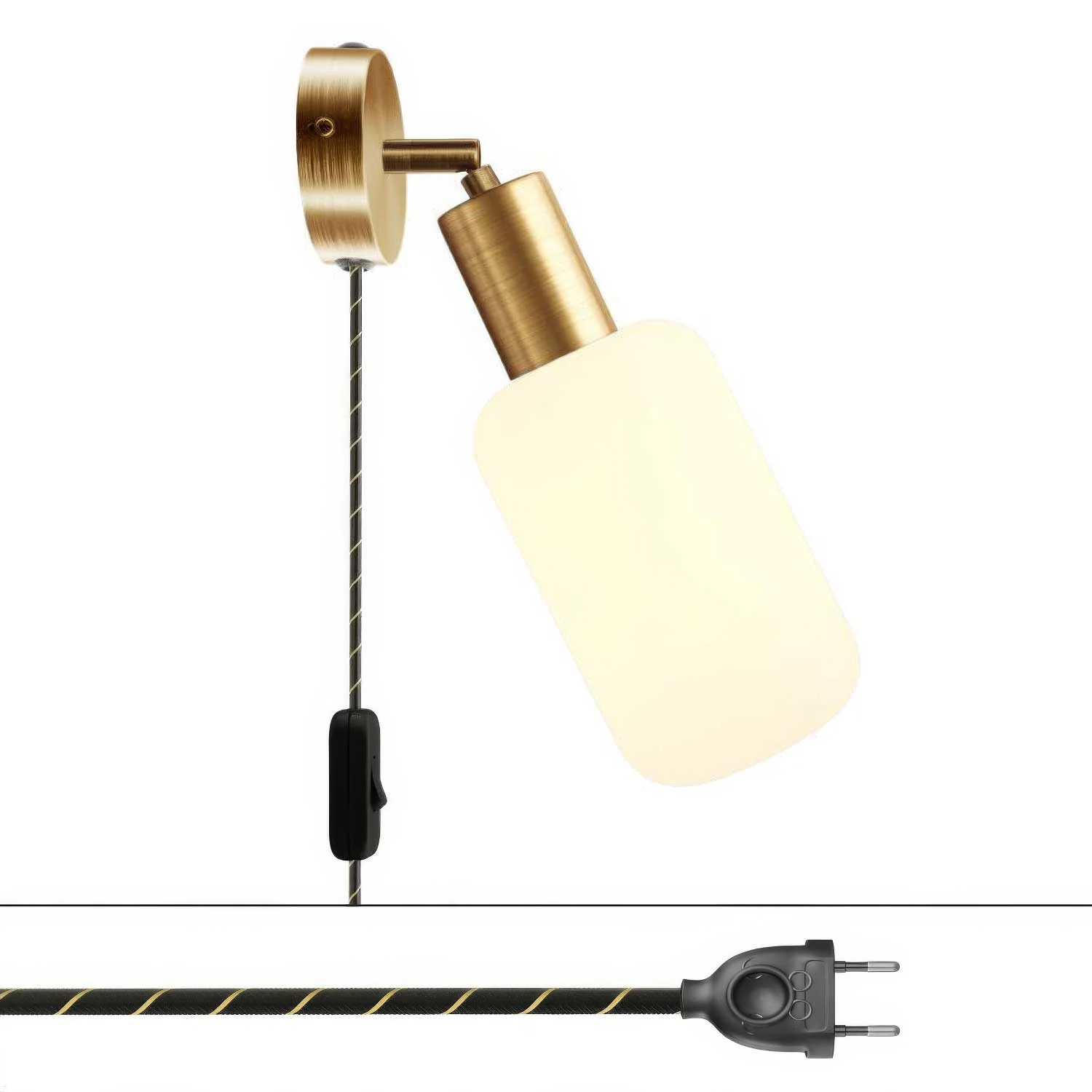 Lampada Spostaluce Snodo orientabile in metallo - Bronzo satinato