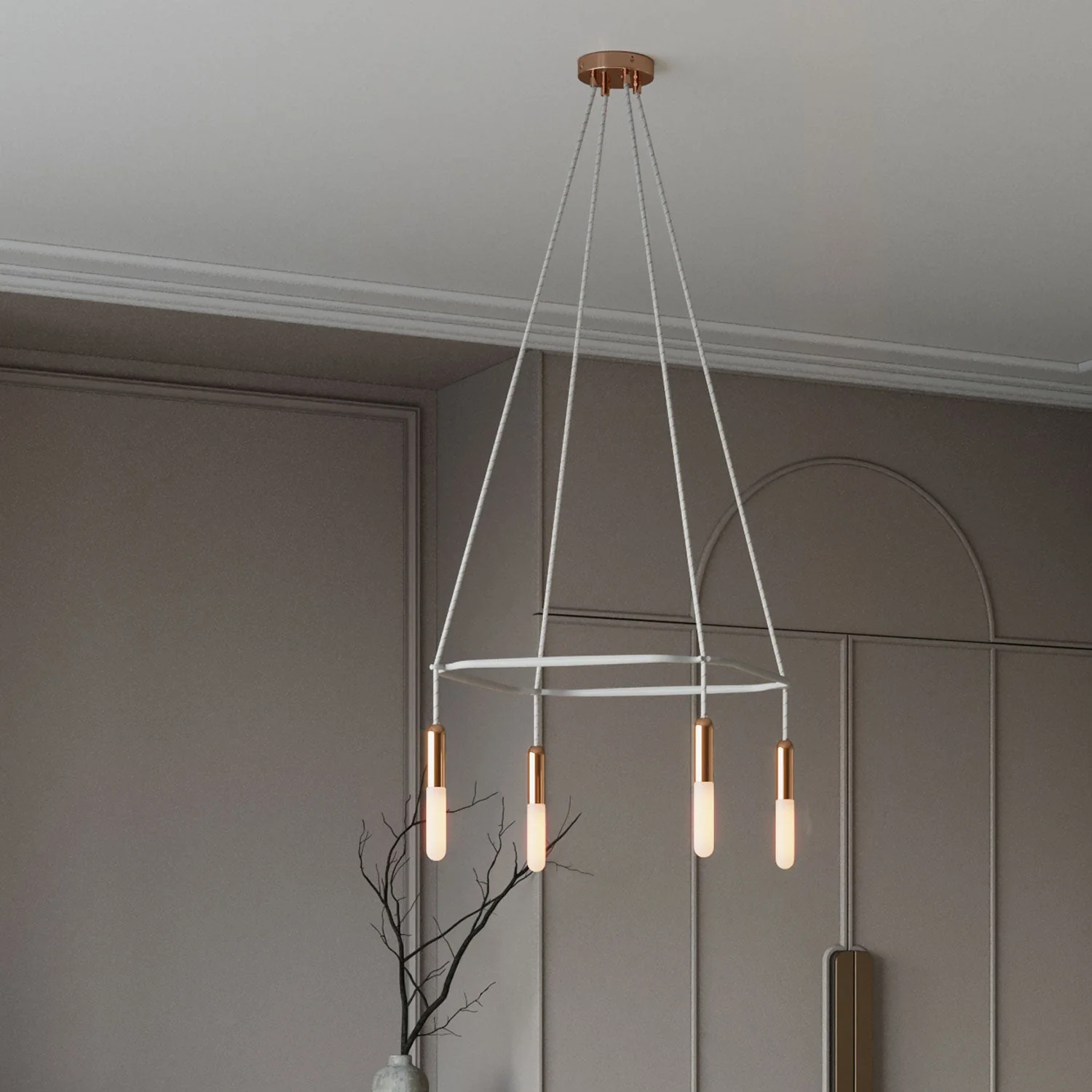 Lampadario Cage a 4 cadute P-Light - Rame - Image 3