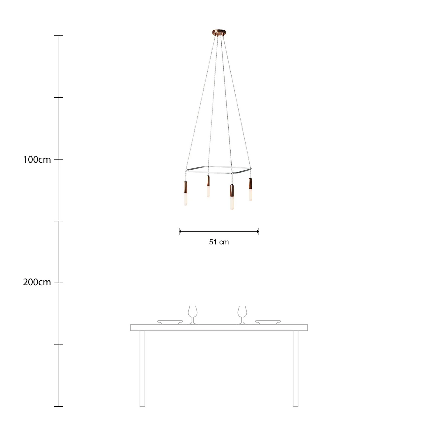 Lampadario Cage a 4 cadute P-Light - Rame - Image 6