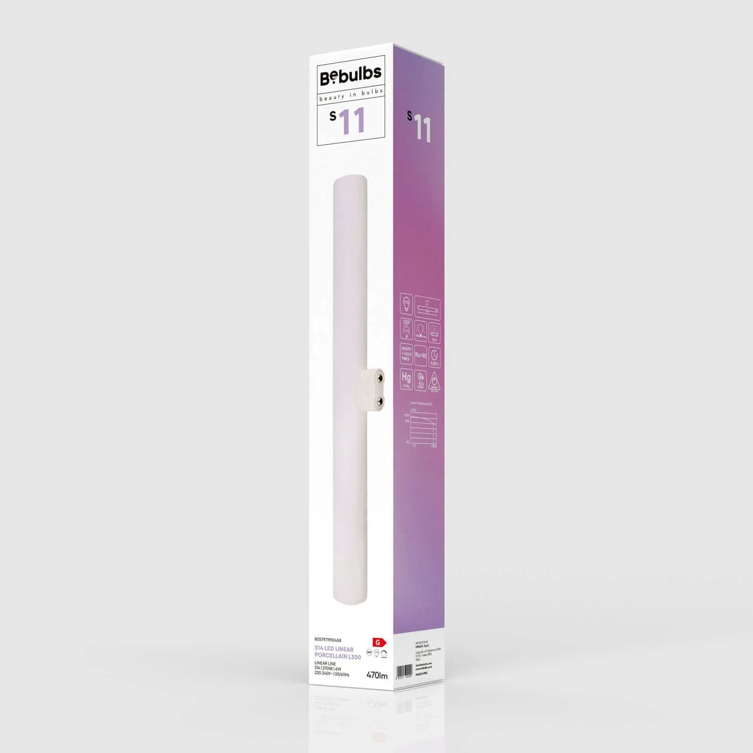 Lampadina LED a Effetto Porcellana CRI 90 Lineare S14d - lunghezza 300 mm 6W 470Lm 2700K Dimmerabile - S11 - Image 5