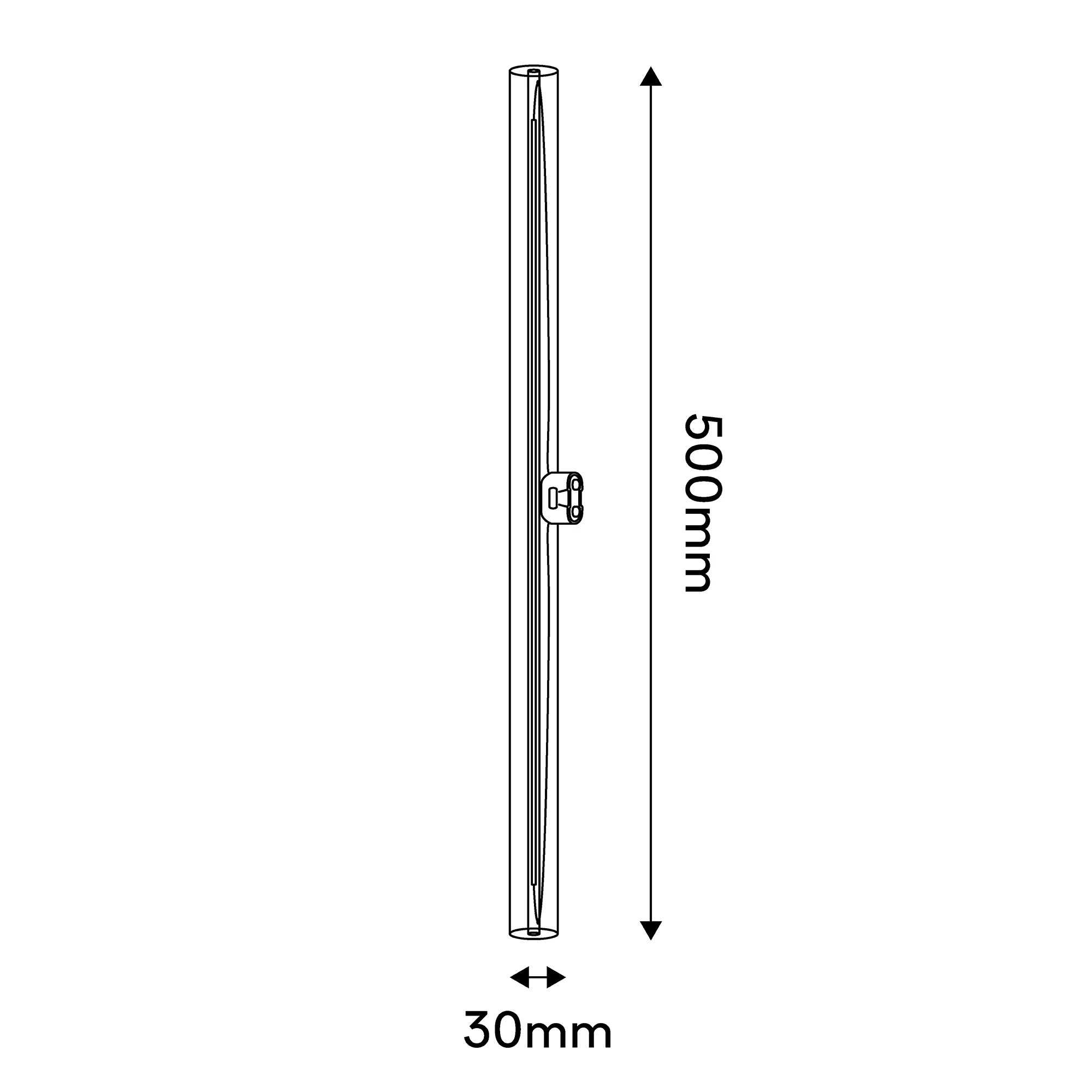 Lampadina LED a Effetto Porcellana CRI 90 Lineare S14d - lunghezza 500 mm 7W 560Lm 2700K Dimmerabile - S12 - Image 4