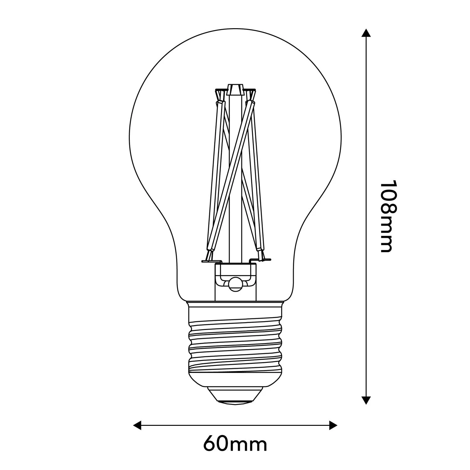 Lampadina LED a filamento incrociato Goccia A60 7W 720Lm E27 2200K Dimmerabile - X02 - Image 3