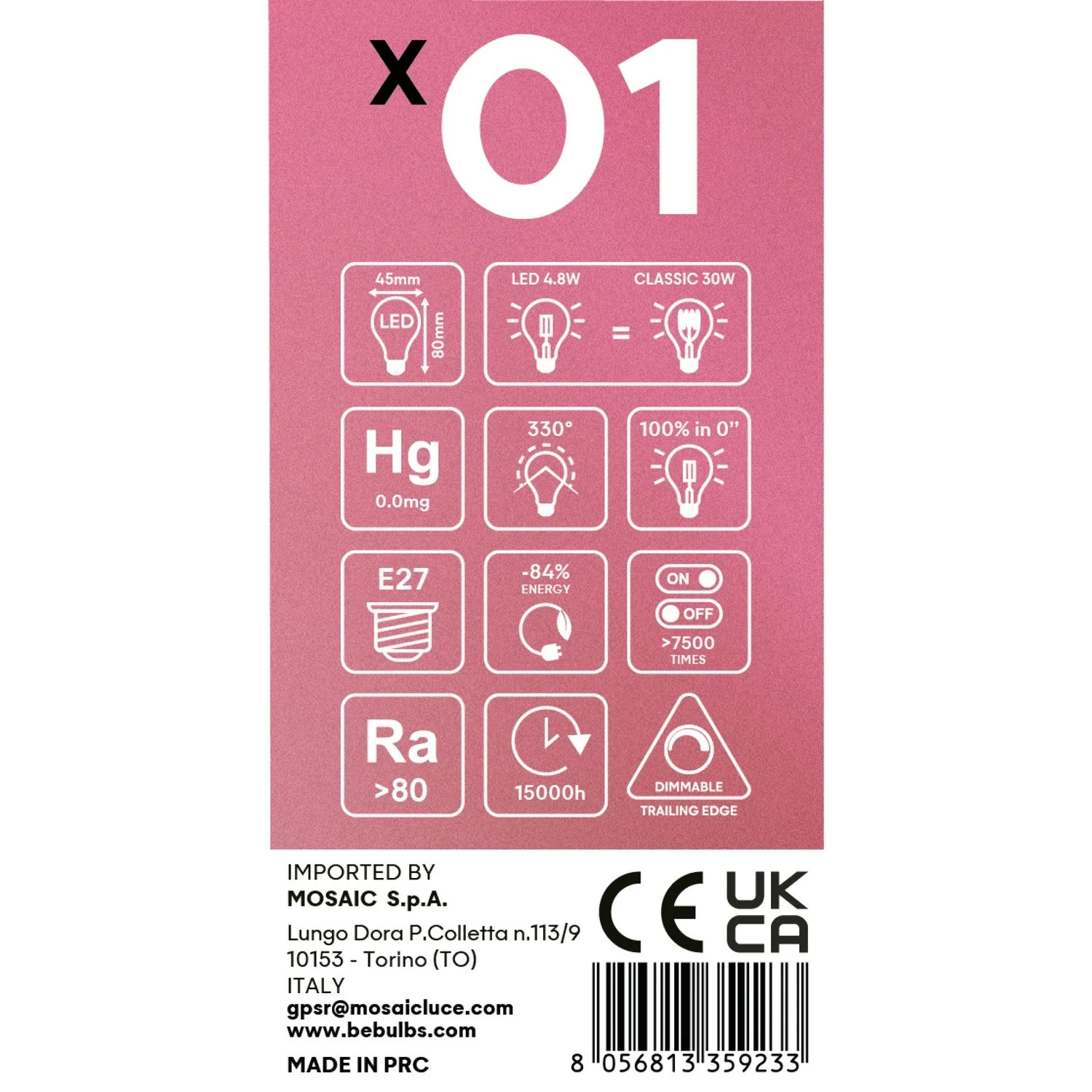 Lampadina LED a filamento incrociato Mini Globo G45 4,8W 400Lm E27 2200K Dimmerabile - X01 - Image 5