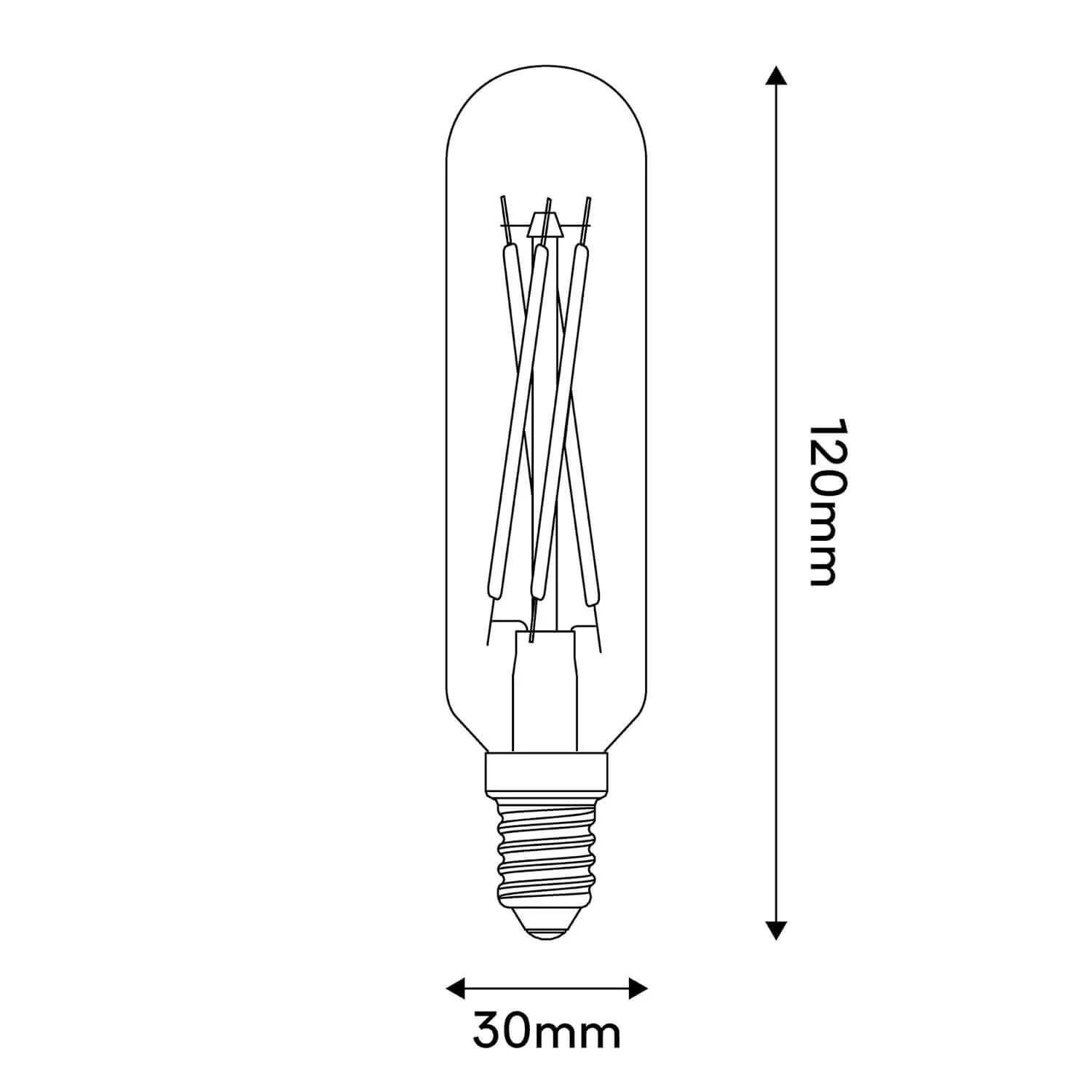 Lampadina LED Bianco Satinato Tubolare 4,8W 470Lm E14 2700K Dimmerabile - A07 - Image 3