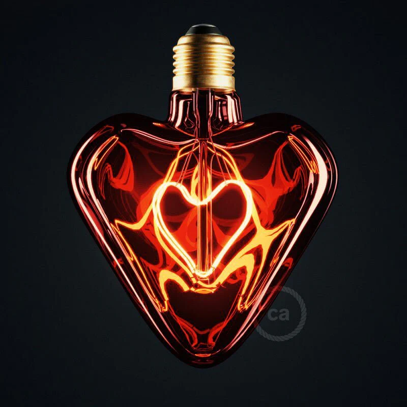 Lampadina LED Cuore Rosso 5W 150Lm E27 Decorativa 2000K Dimmerabile - Image 2