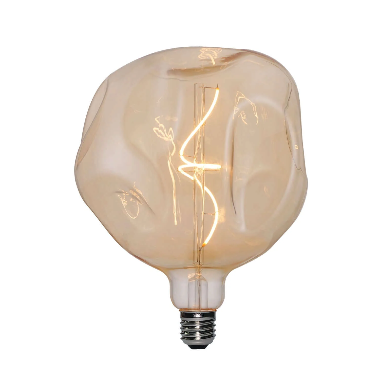 Lampadina LED Dorata Bumped Globo G180 filamento a Spirale 5W 250Lm E27 1800K Dimmerabile