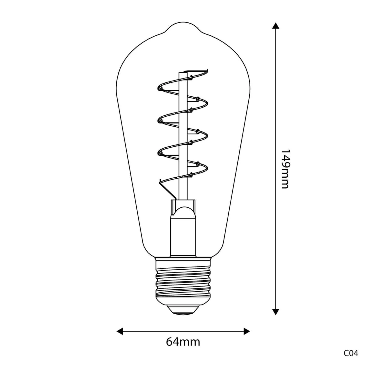 Lampadina LED Dorata Carbon Line filamento a spirale Edison ST64 4W 250Lm E27 1800K Dimmerabile - C04 - Image 3