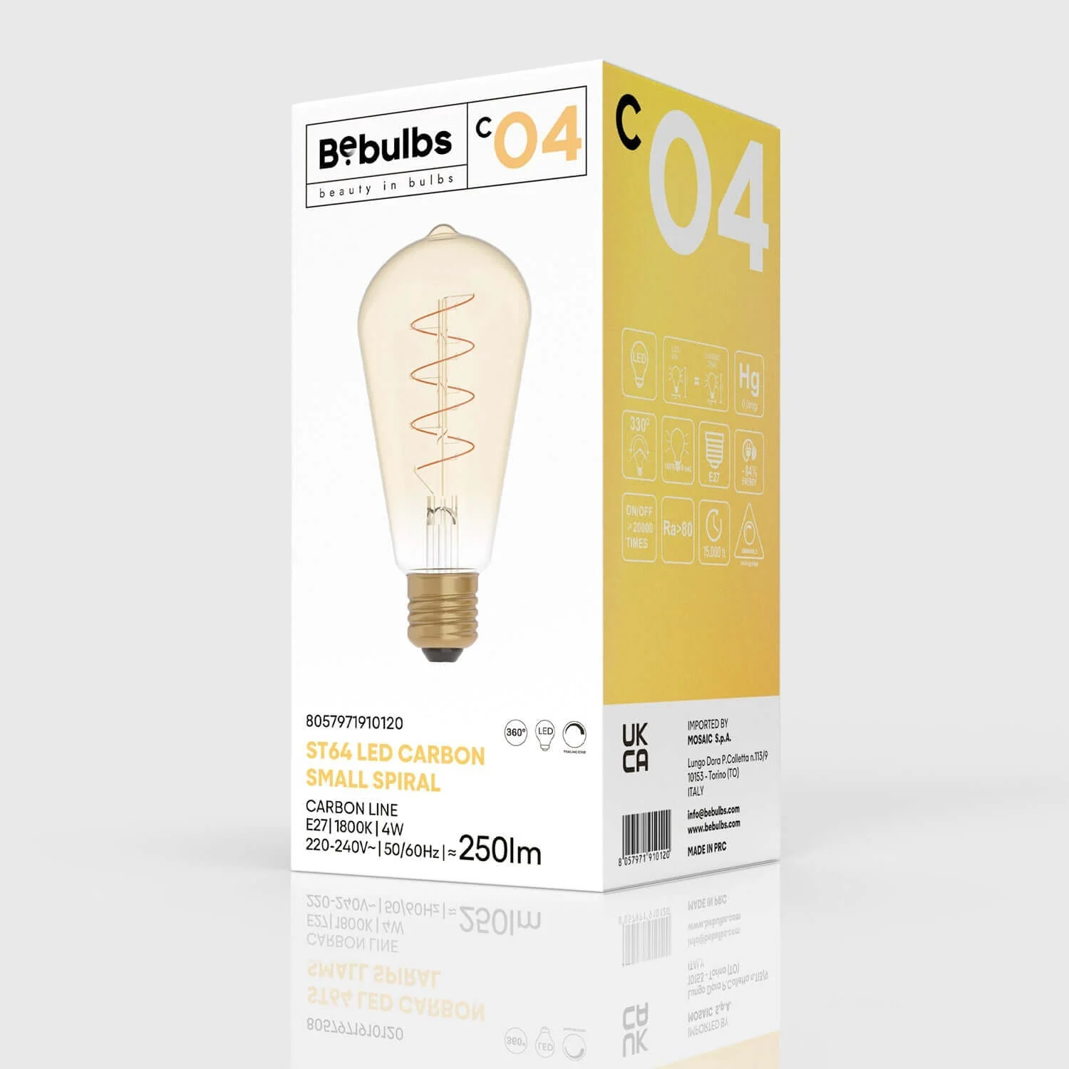 Lampadina LED Dorata Carbon Line filamento a spirale Edison ST64 4W 250Lm E27 1800K Dimmerabile - C04 - Image 4