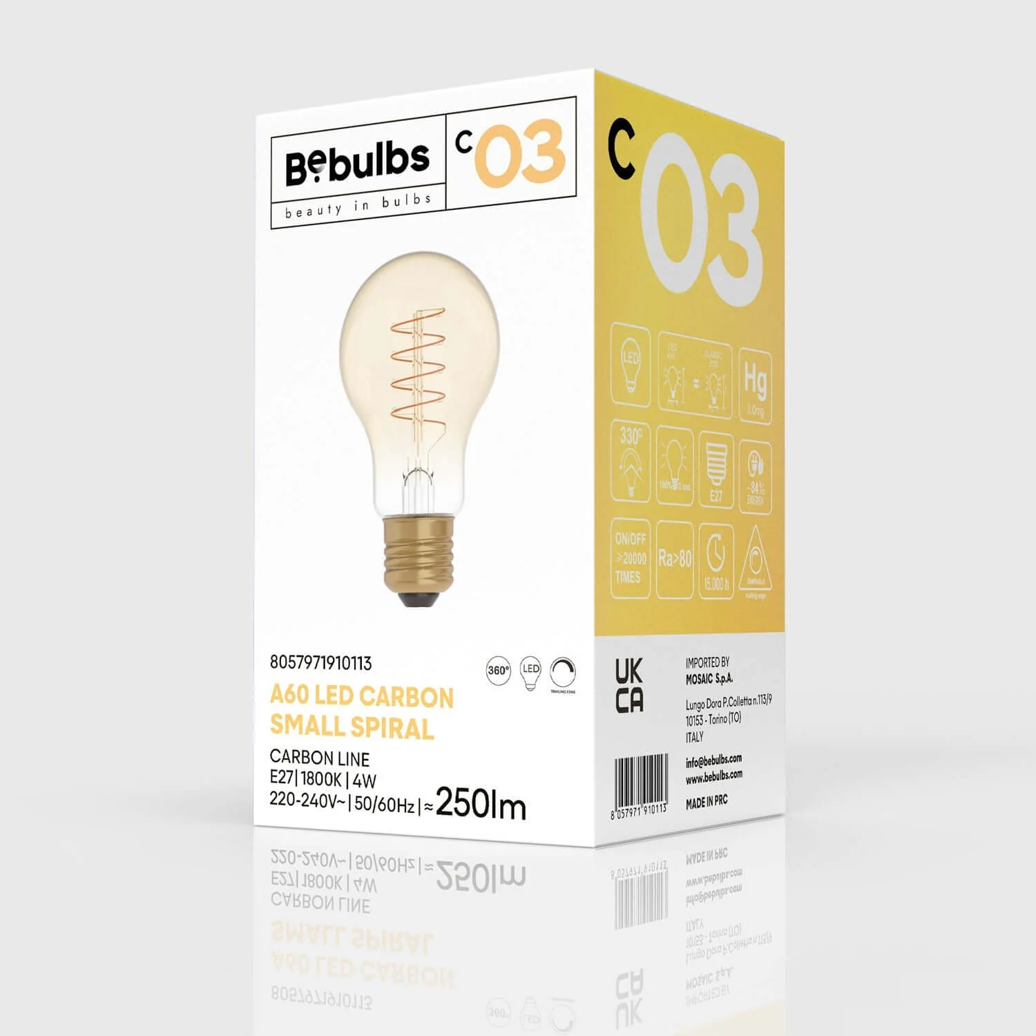 Lampadina LED Dorata Carbon Line filamento a spirale Goccia A60 4W 250Lm E27 1800K Dimmerabile - C03 - Image 4