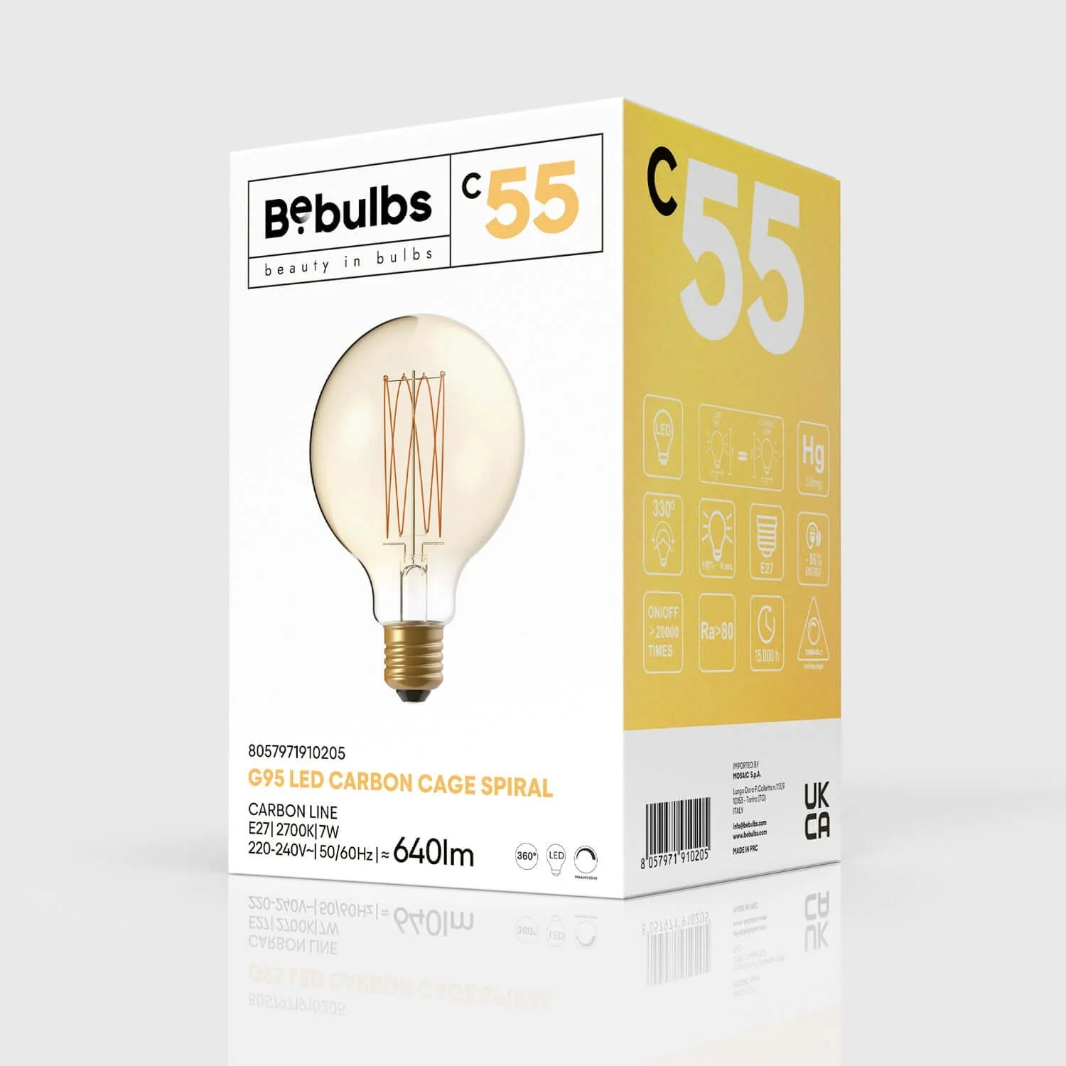 Lampadina LED Dorata Carbon Line filamento verticale Globo G95 7W 640Lm E27 2700K Dimmerabile - C55 - Image 4