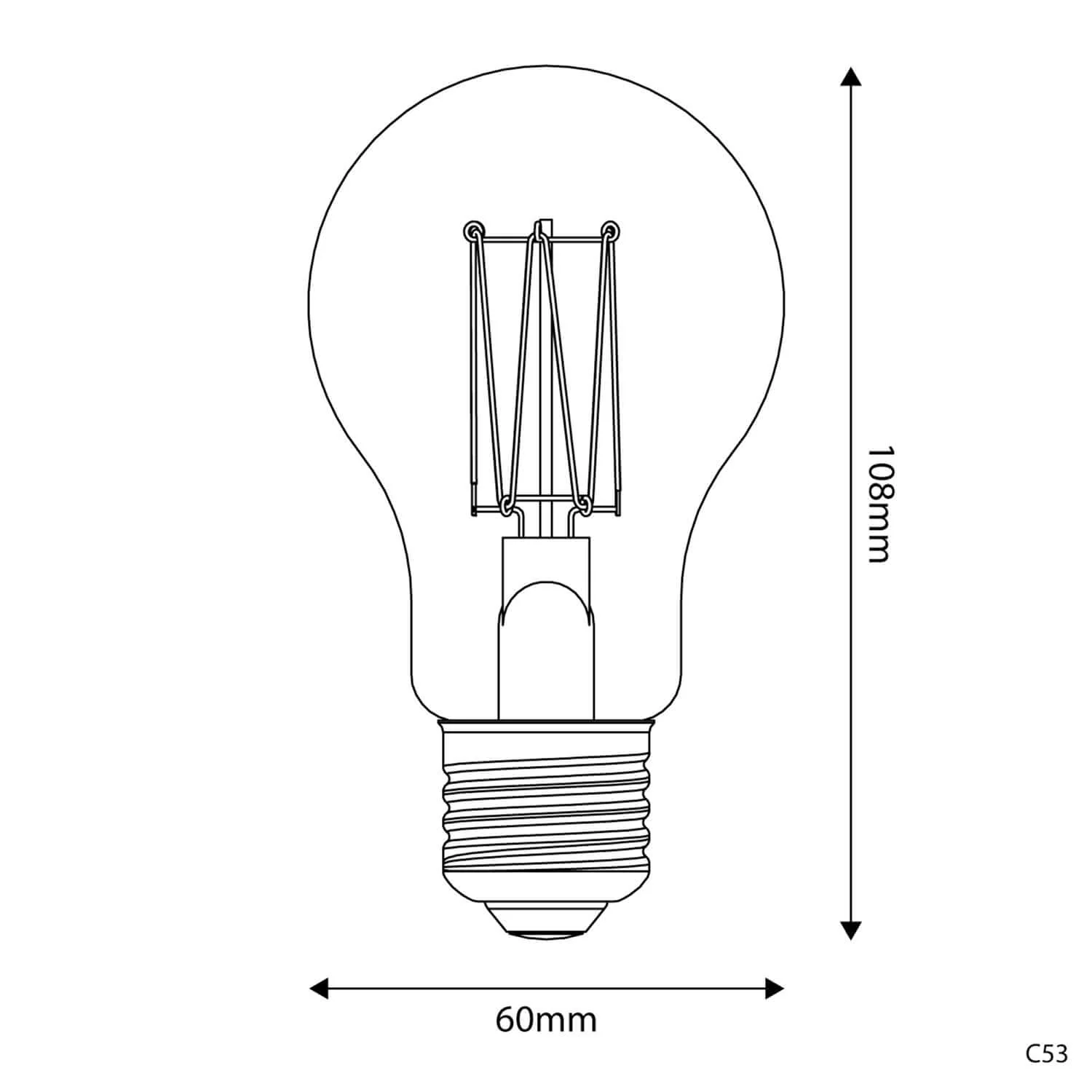Lampadina LED Dorata Carbon Line filamento verticale Goccia A60 7W 640Lm E27 2700K Dimmerabile - C53 - Image 3