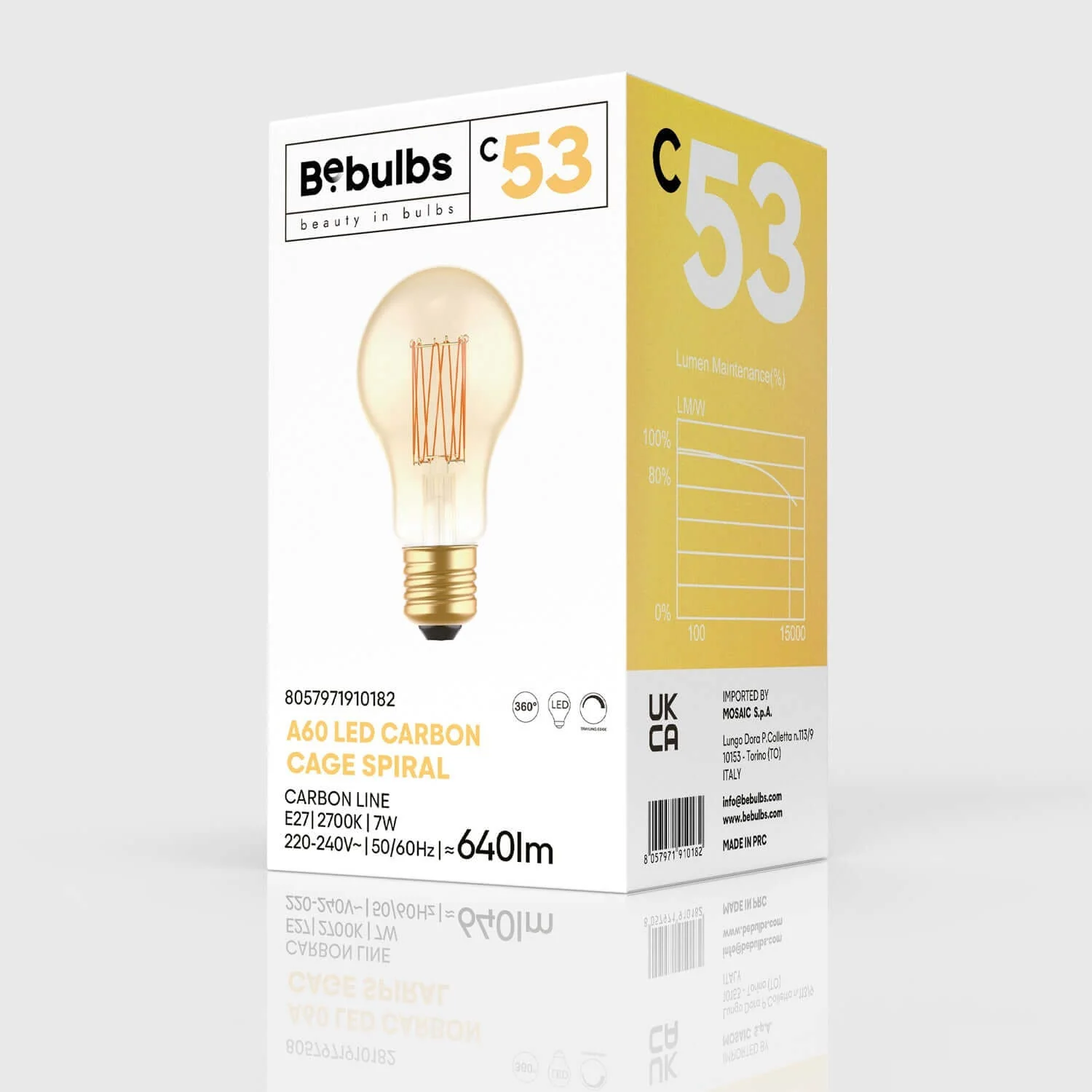 Lampadina LED Dorata Carbon Line filamento verticale Goccia A60 7W 640Lm E27 2700K Dimmerabile - C53 - Image 4