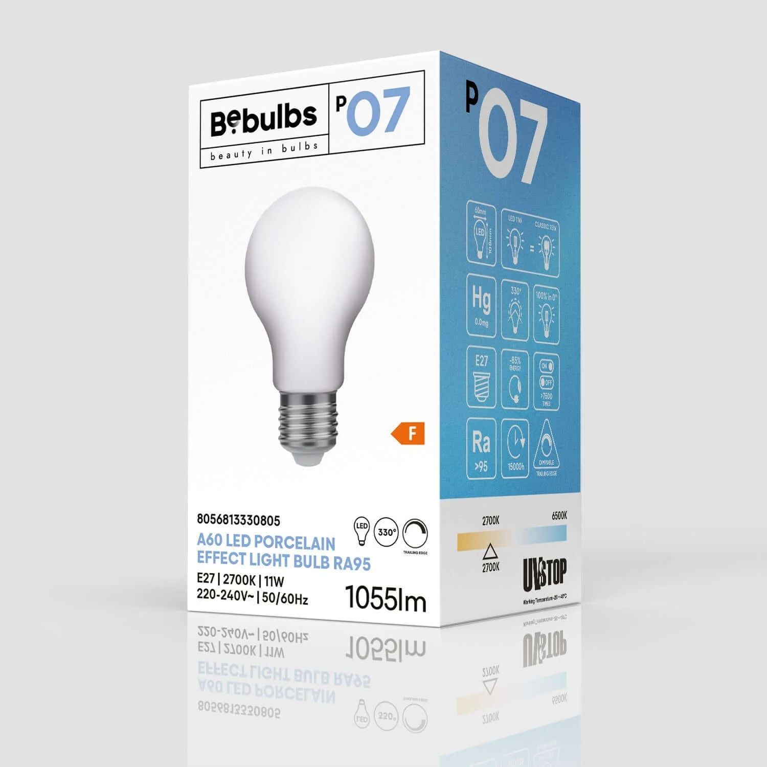 Lampadina LED Effetto Porcellana CRI 95 A60 11W 1055Lm E27 2700K Dimmerabile - P07 - Image 4