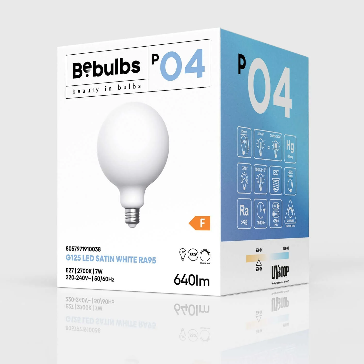 Lampadina LED Effetto Porcellana CRI 95 G125 7W 640Lm E27 2700K Dimmerabile - P04 - Image 4