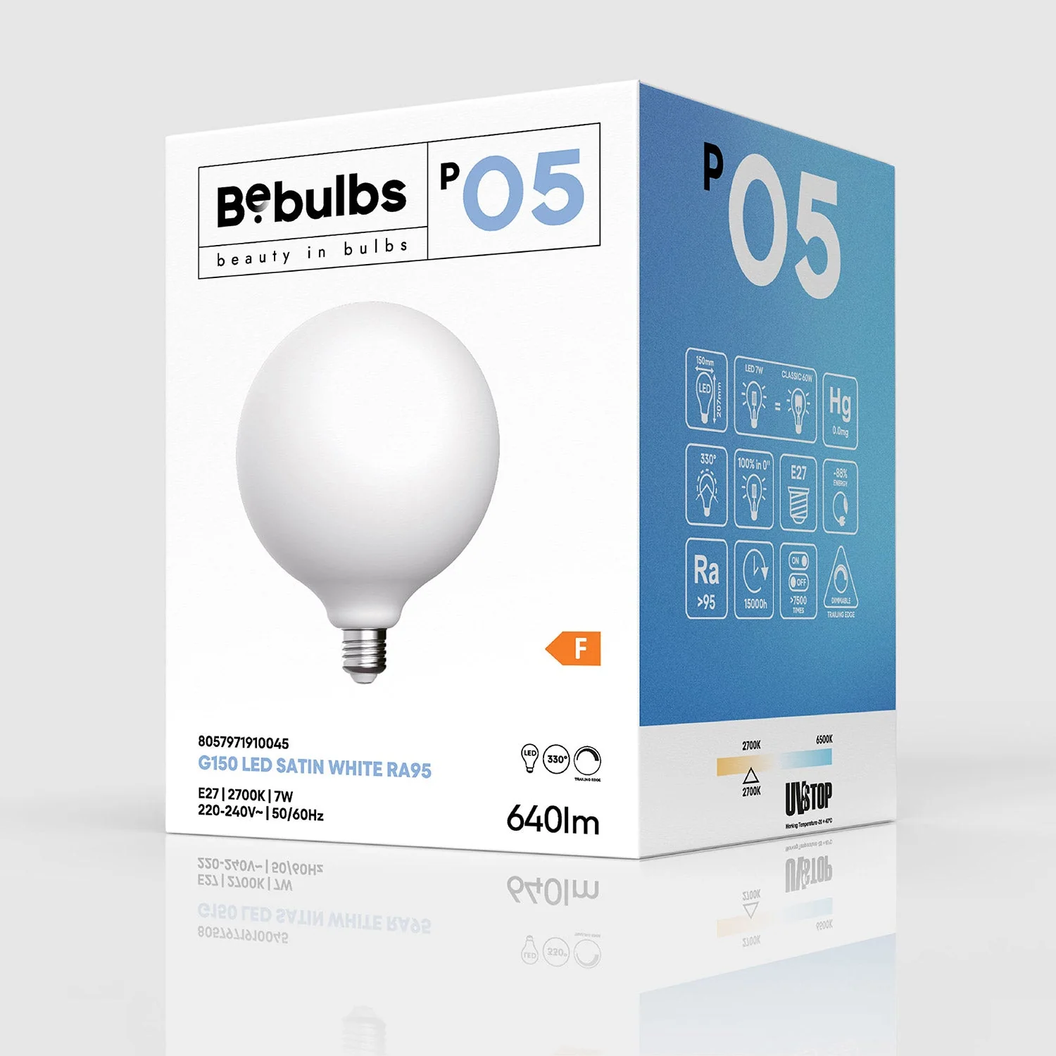 Lampadina LED Effetto Porcellana CRI 95 G150 7W 640Lm E27 2700K Dimmerabile - P05 - Image 4