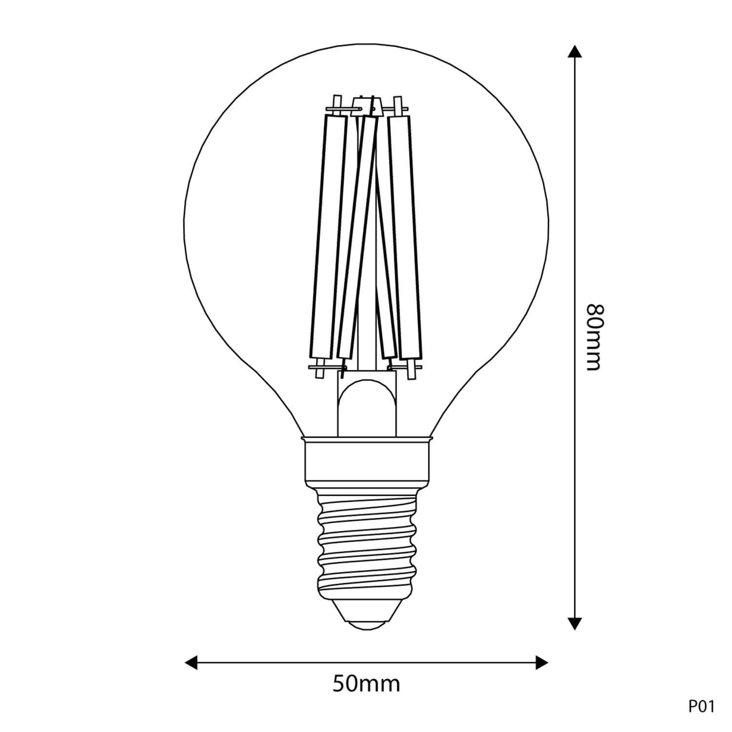 Lampadina LED Effetto Porcellana CRI 95 G45 5,9W 550Lm E14 2700K Dimmerabile - P01 - Image 3